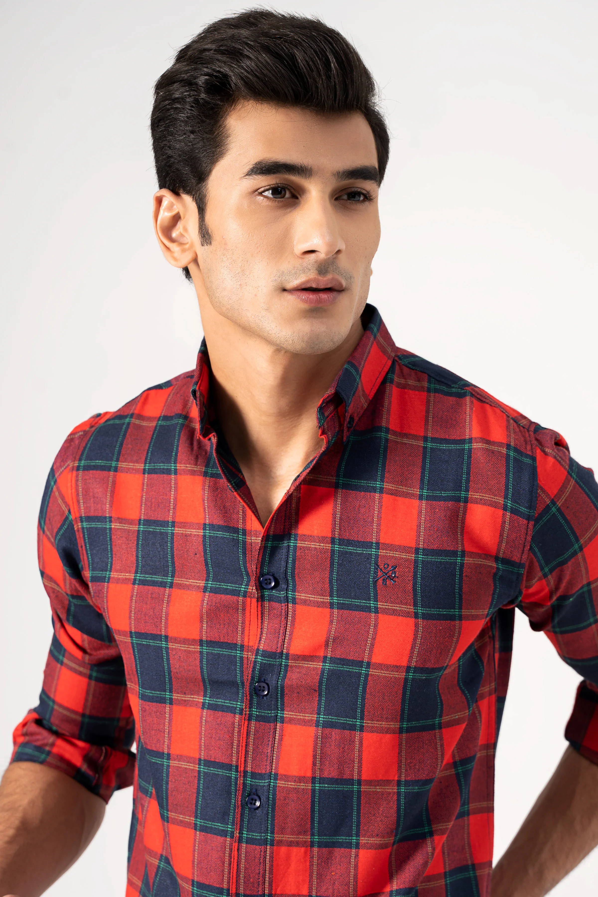 CASUAL SHIRT NAVY MAROON CHECK - Image 4