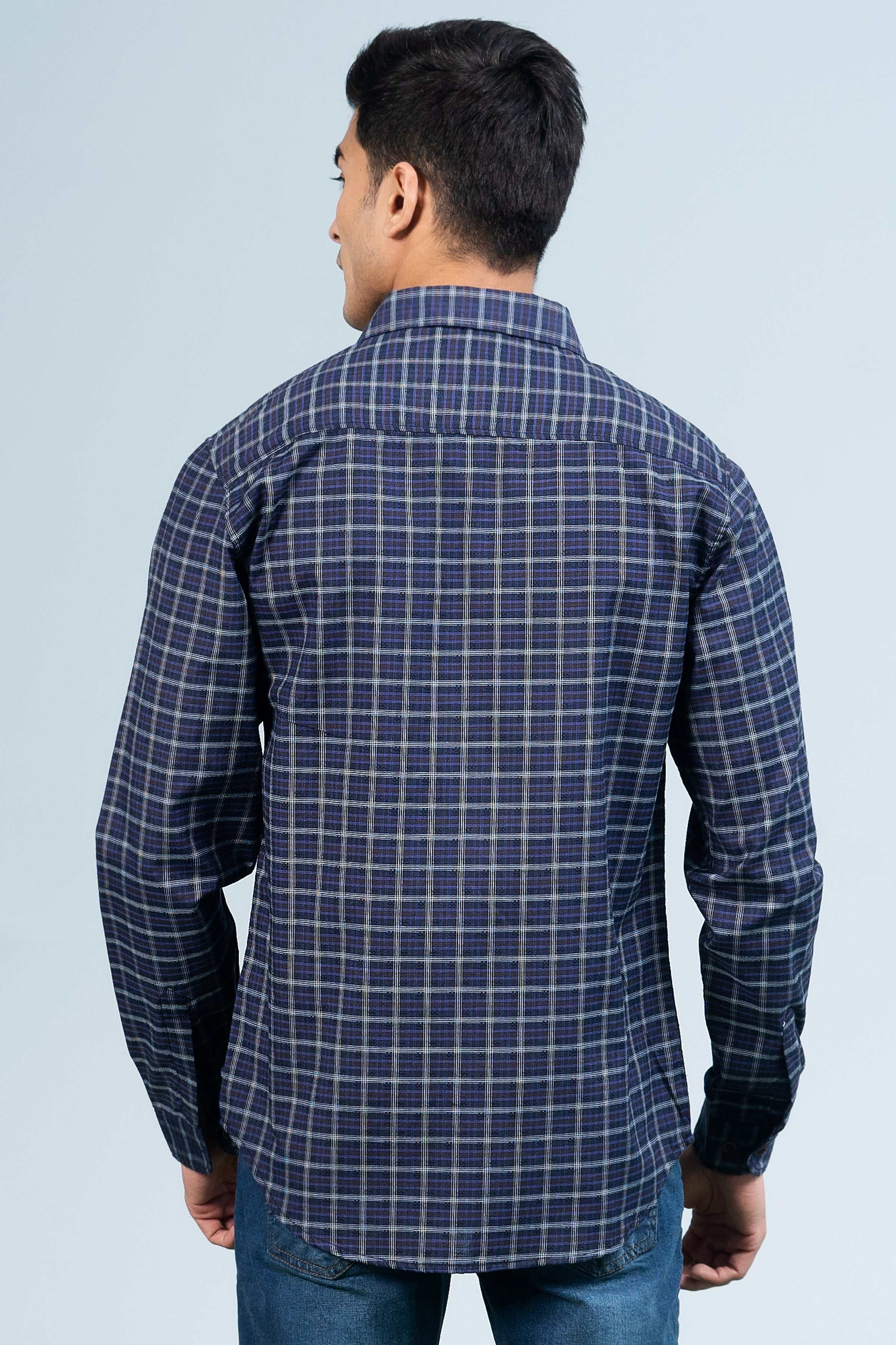 CASUAL SHIRT NAVY PURPLE - Image 4