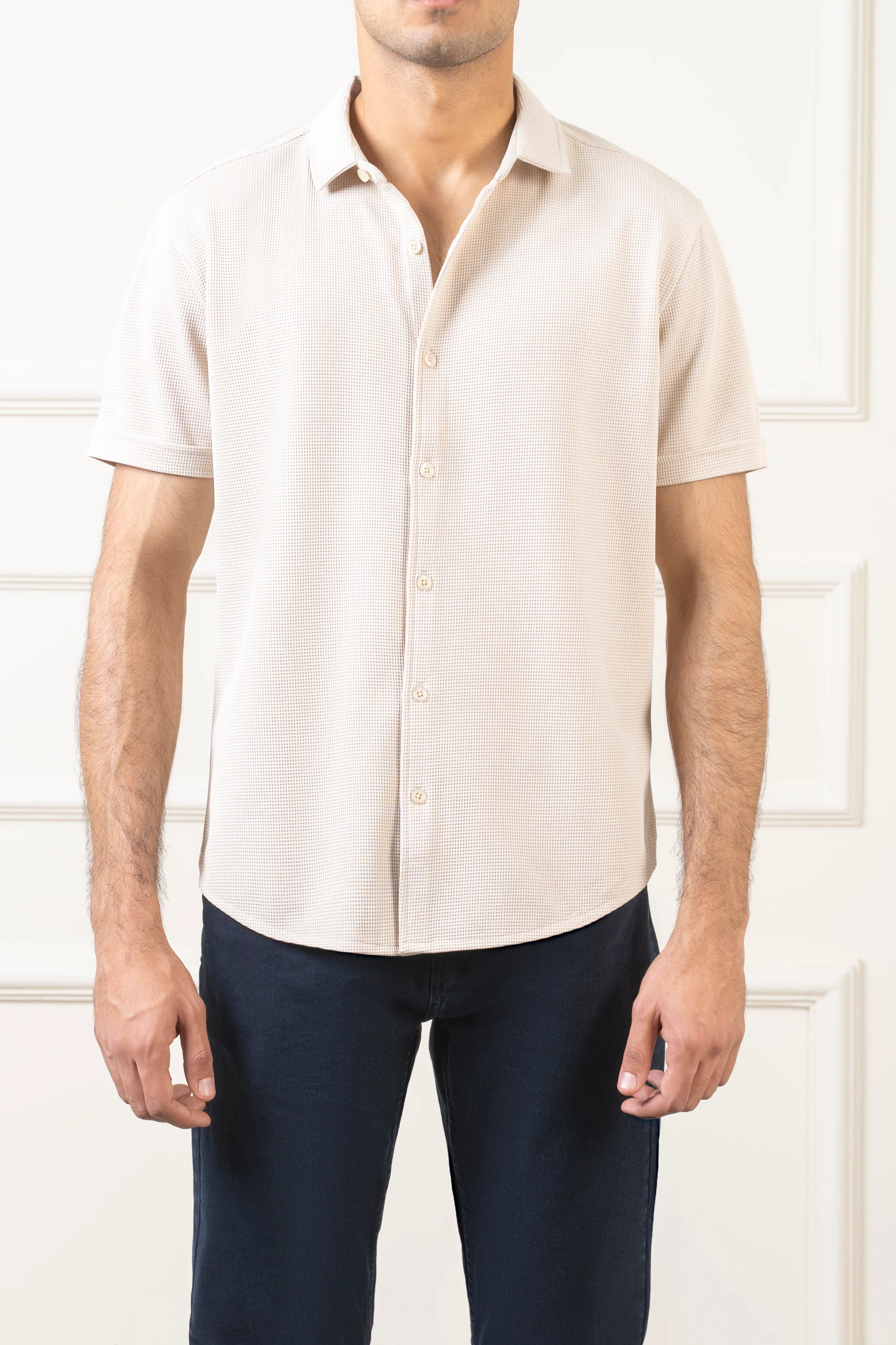 CASUAL SHIRT REGULAR COLLAR BEIGE - Image 2