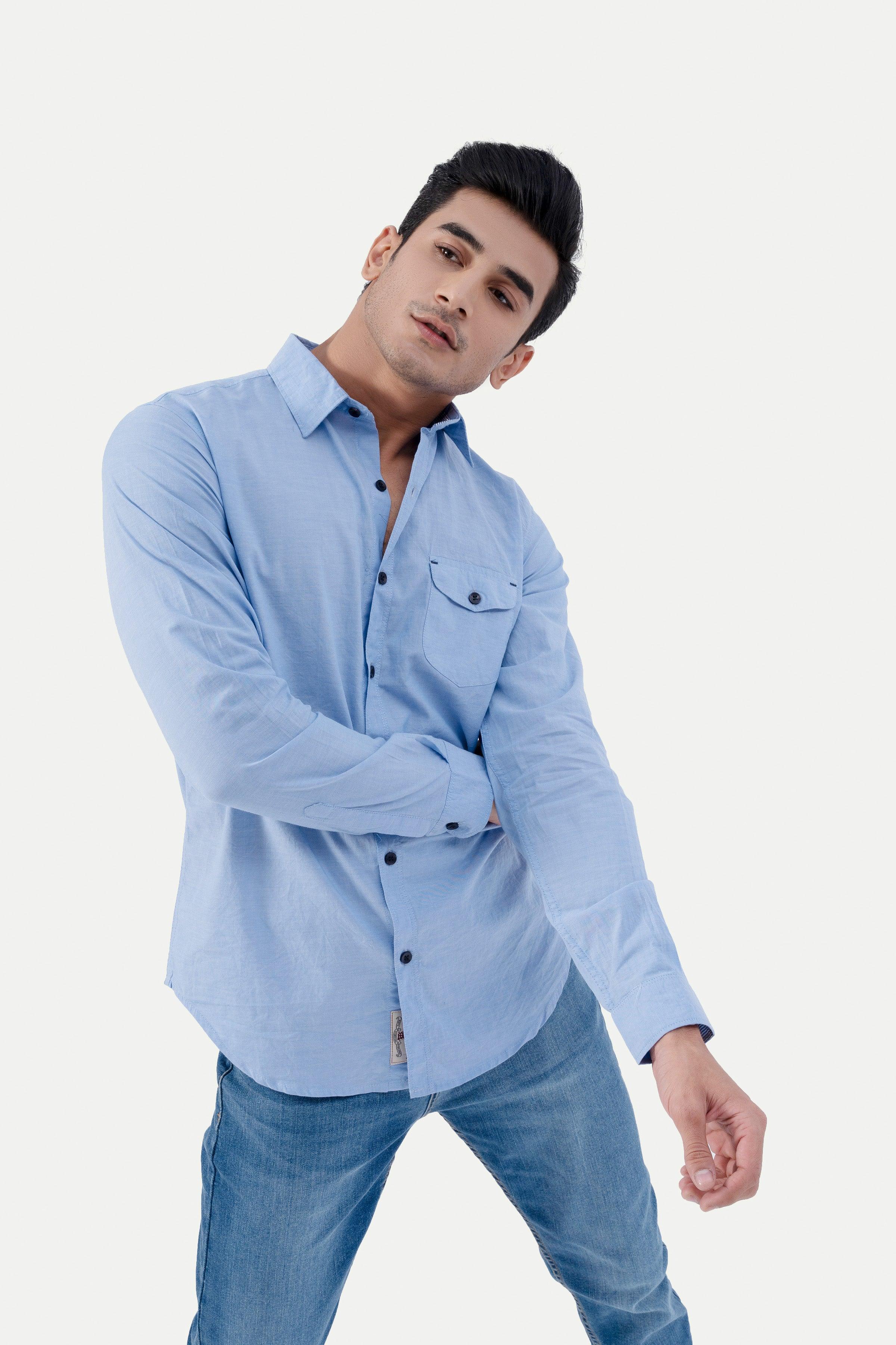 CASUAL SHIRT SKY BLUE - Image 3