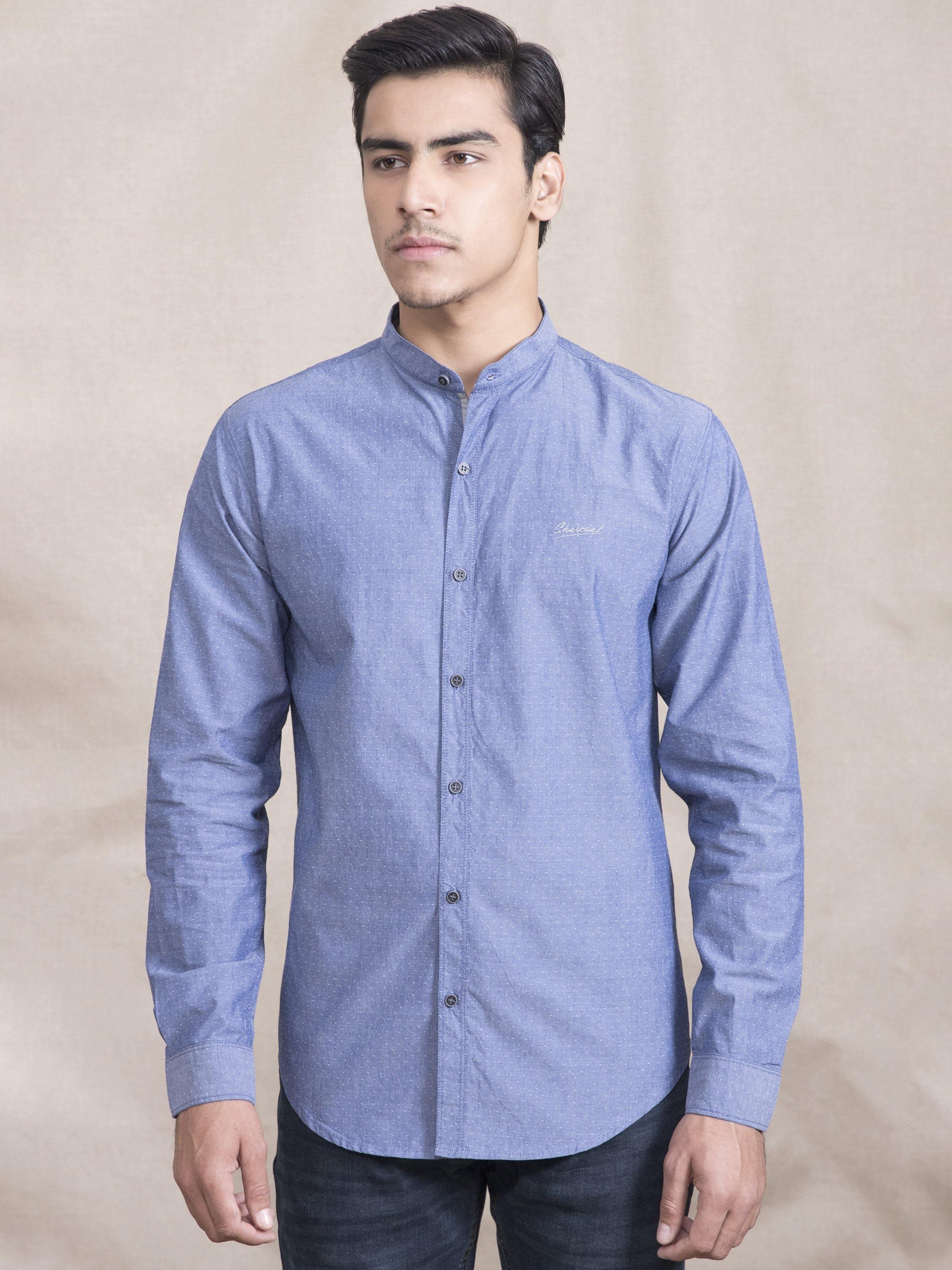 CASUAL SHIRT SLIM FIT FULL SLEEVE BLUE