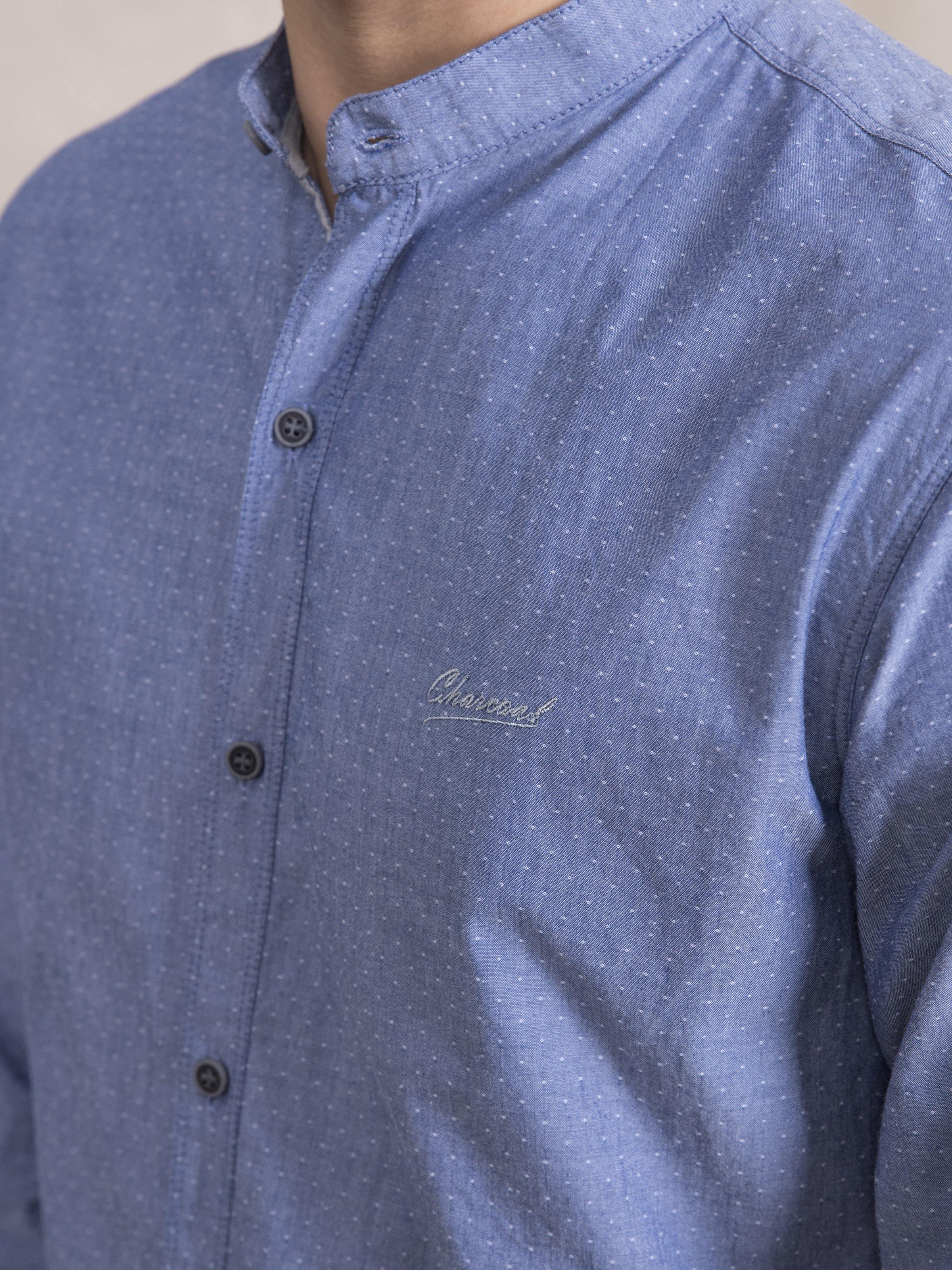 CASUAL SHIRT SLIM FIT FULL SLEEVE BLUE - Image 3