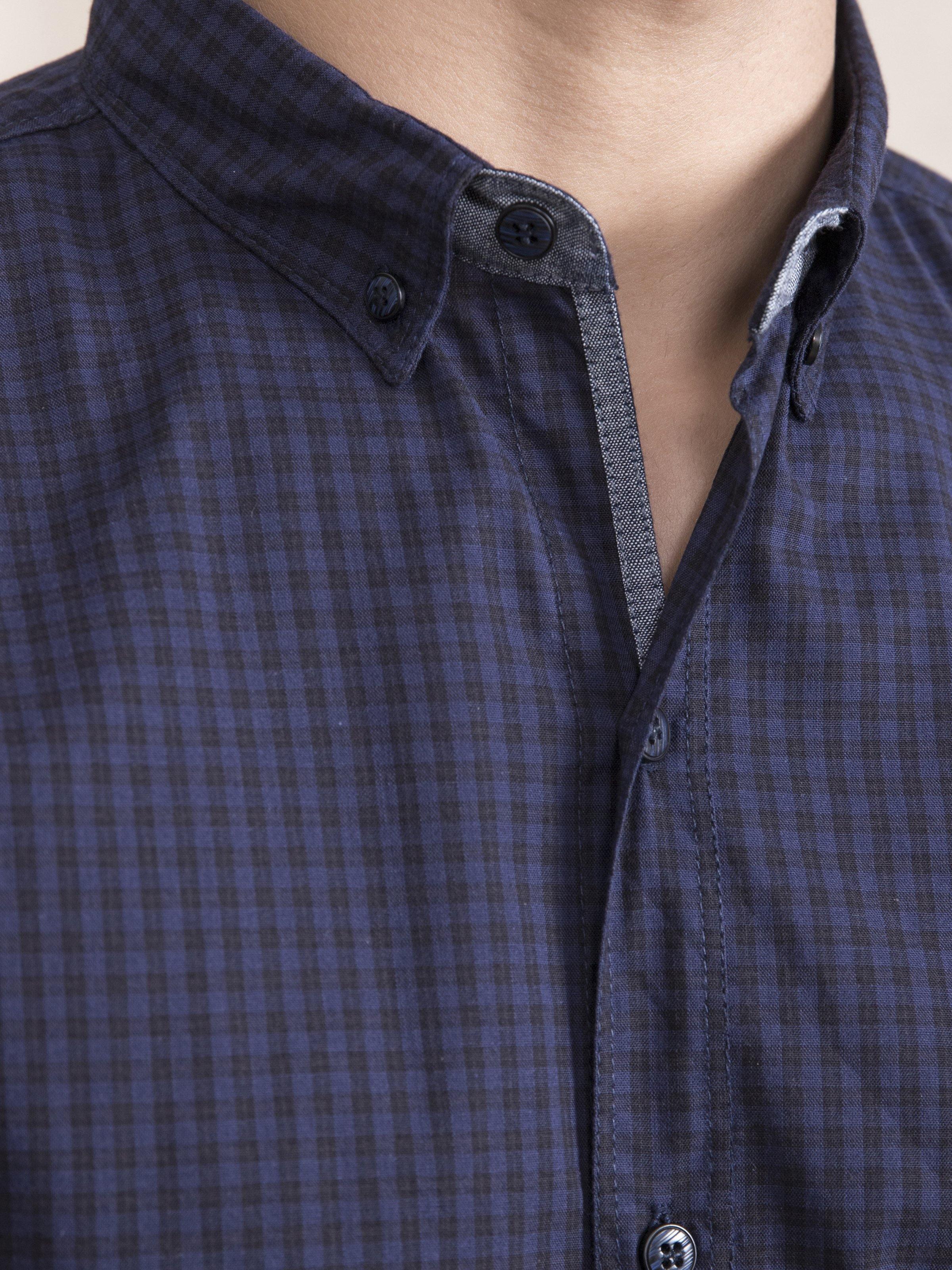 CASUAL SHIRT  SLIM FIT FULL SLEEVE NAVY CHECK - Image 3