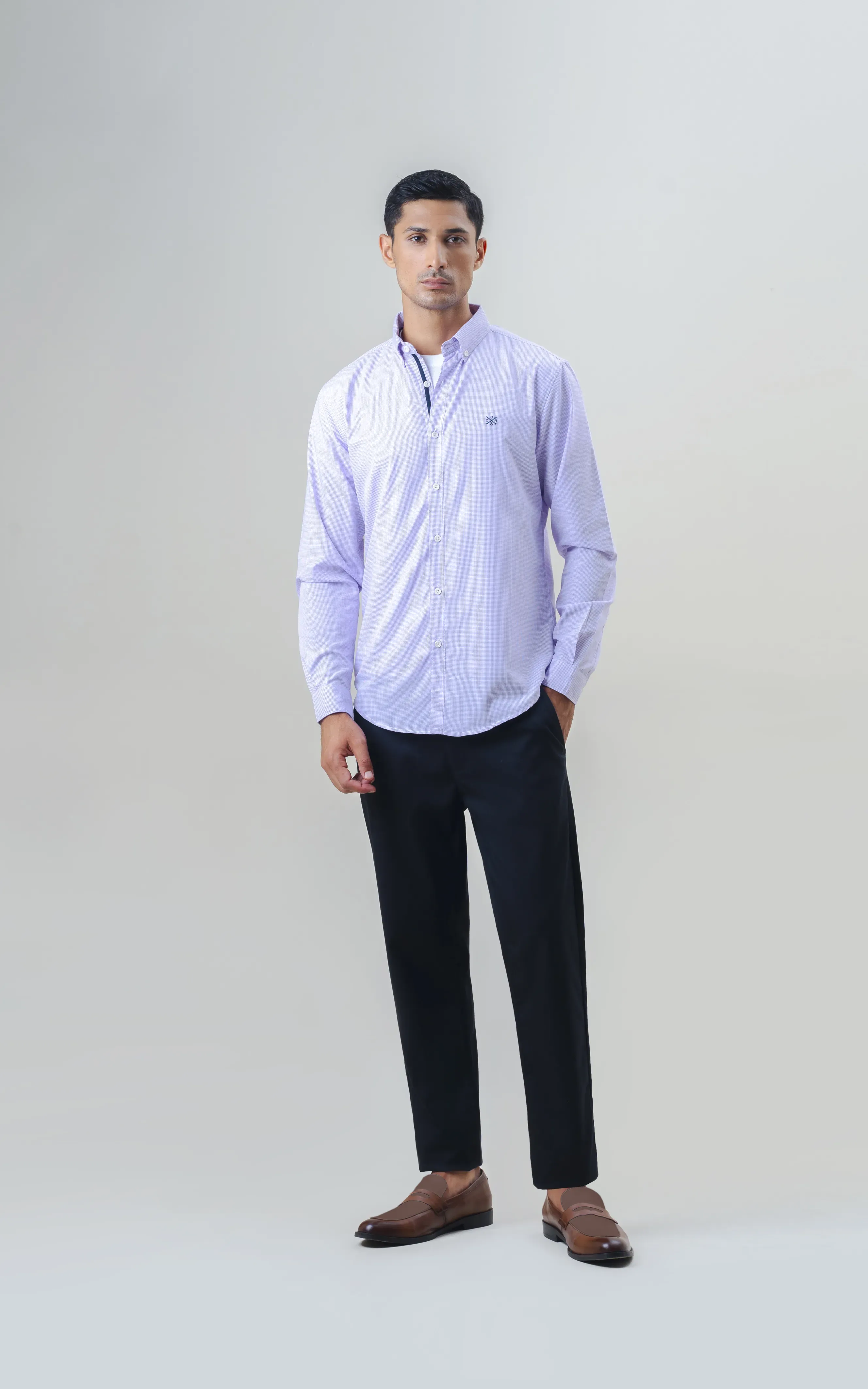 CASUAL SHIRT SMART FIT PURPLE CHECK