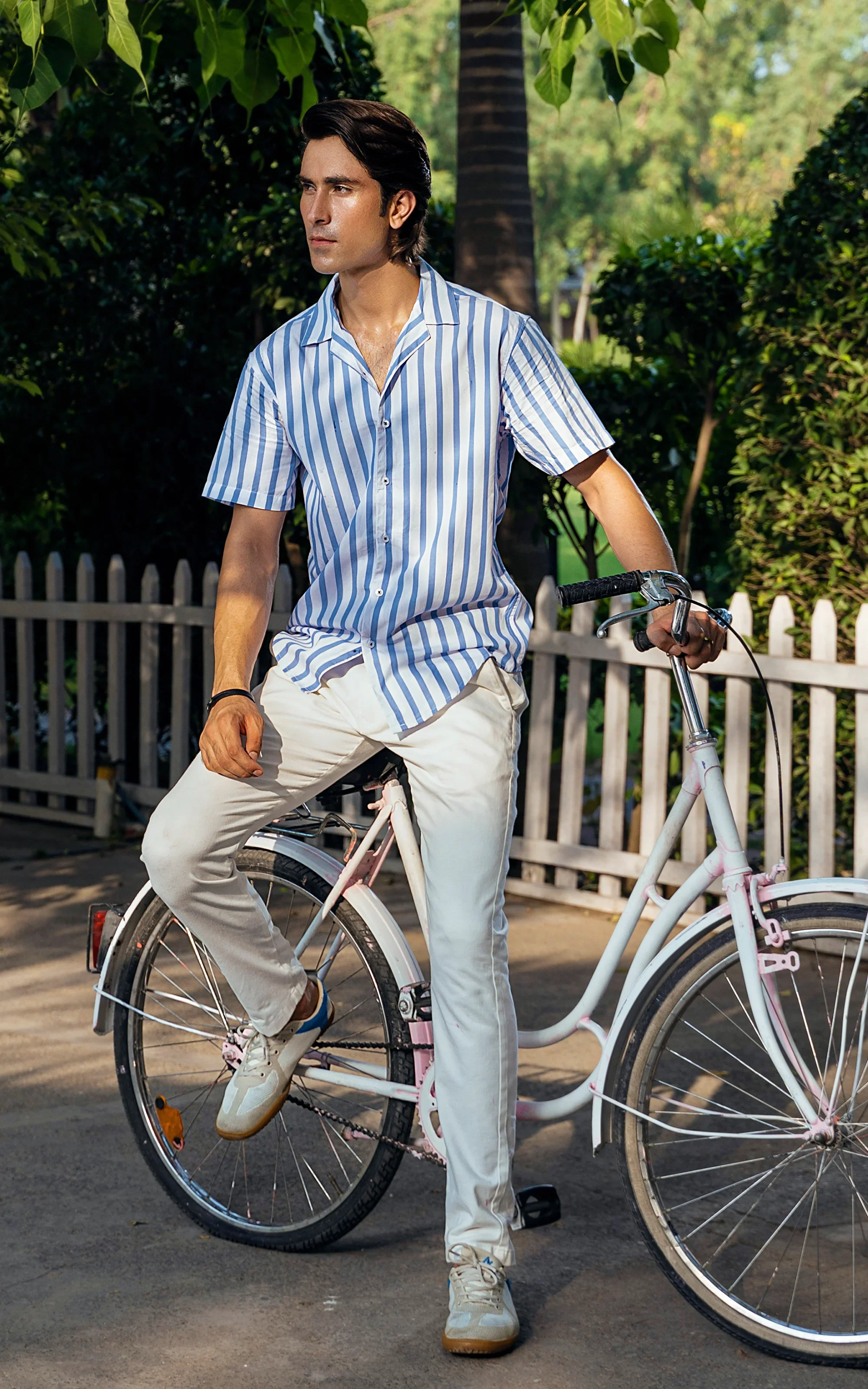 CASUAL SHIRT WHITE BLUE STRIPES - Image 2