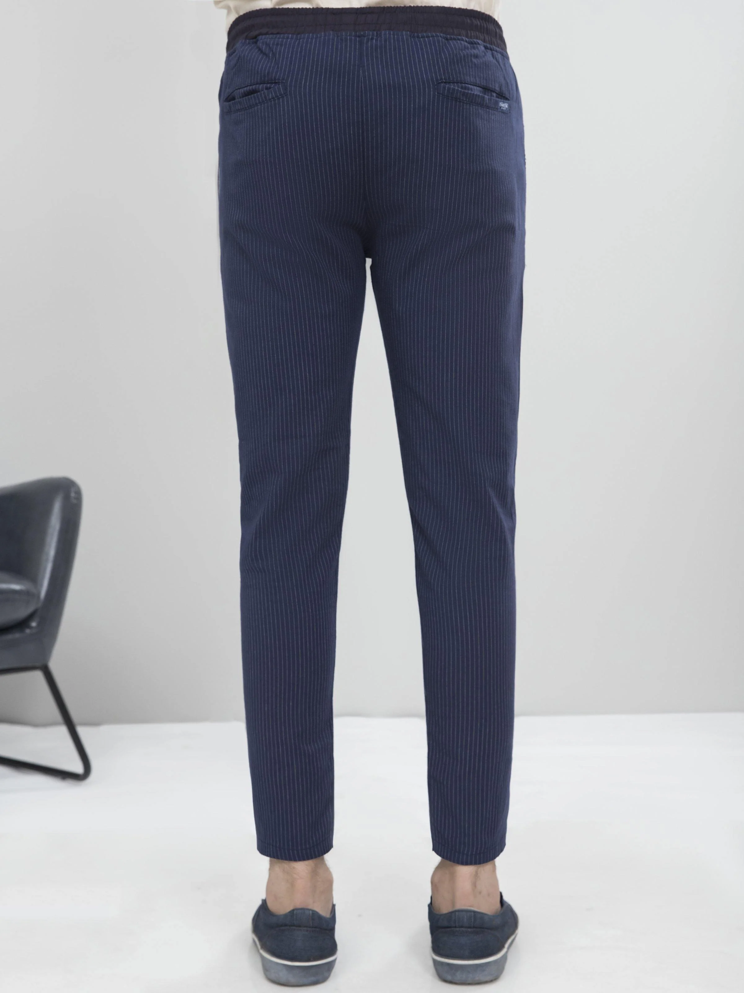 CASUAL TROUSER TAPERED FIT NAVY BLUE - Image 3