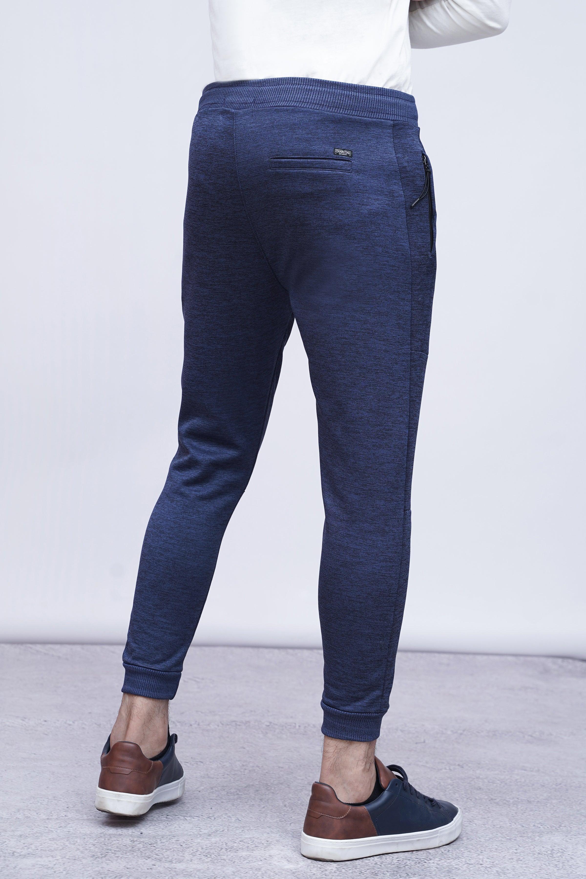 CHAIN YARN FLEECE TROUSER NAVY MELANGE - Image 3