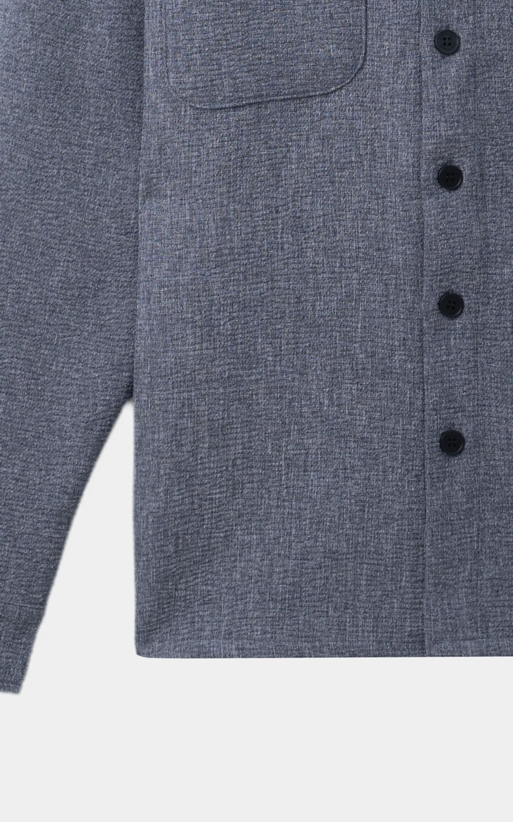 CLASSIC COLLAR OVERSHIRT BLUEISH  MELANGE - Image 3