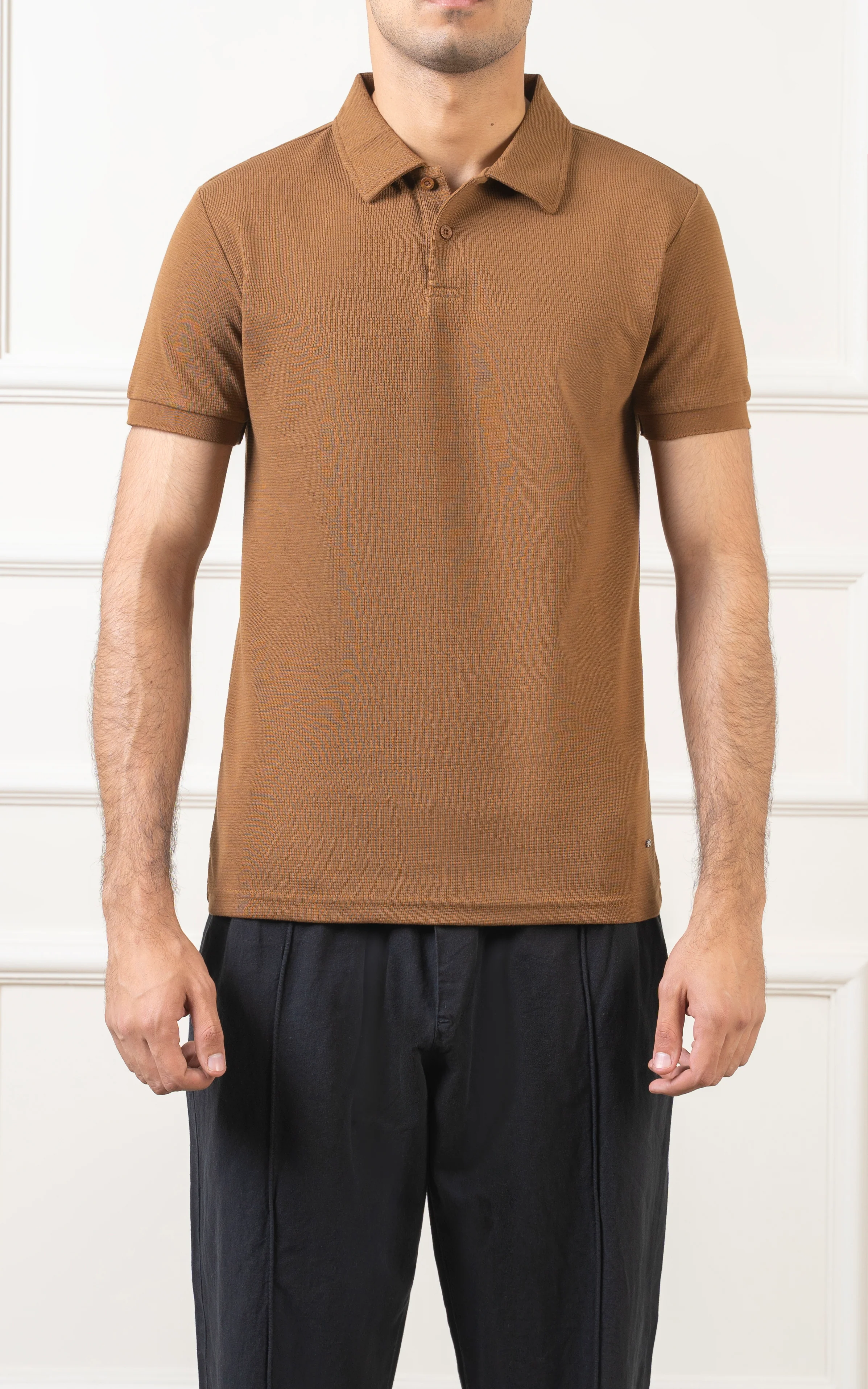CLASSIC COLLAR  POLO BROWN - Image 3
