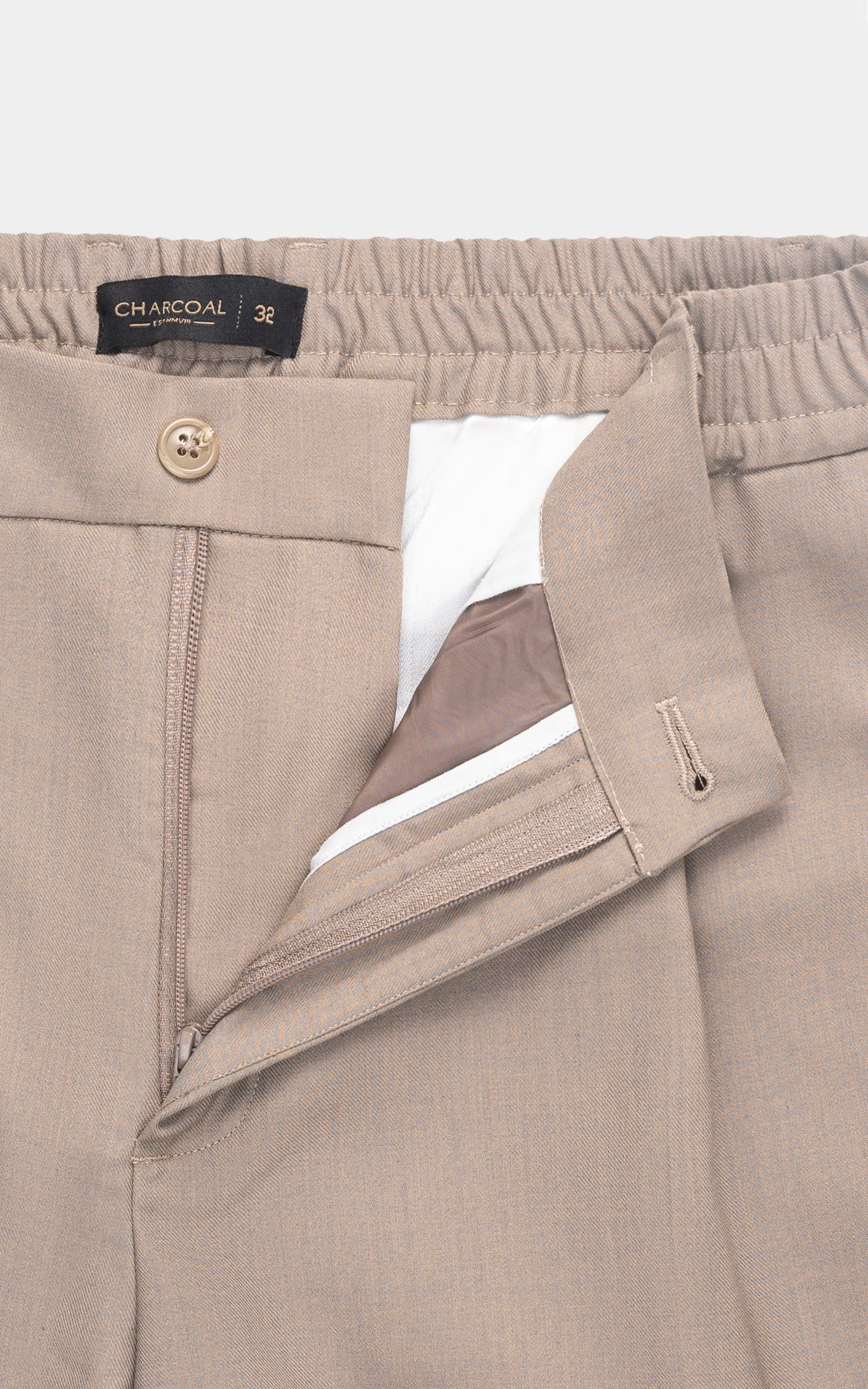 Elasticated pleated pant Light Brown - Image 5