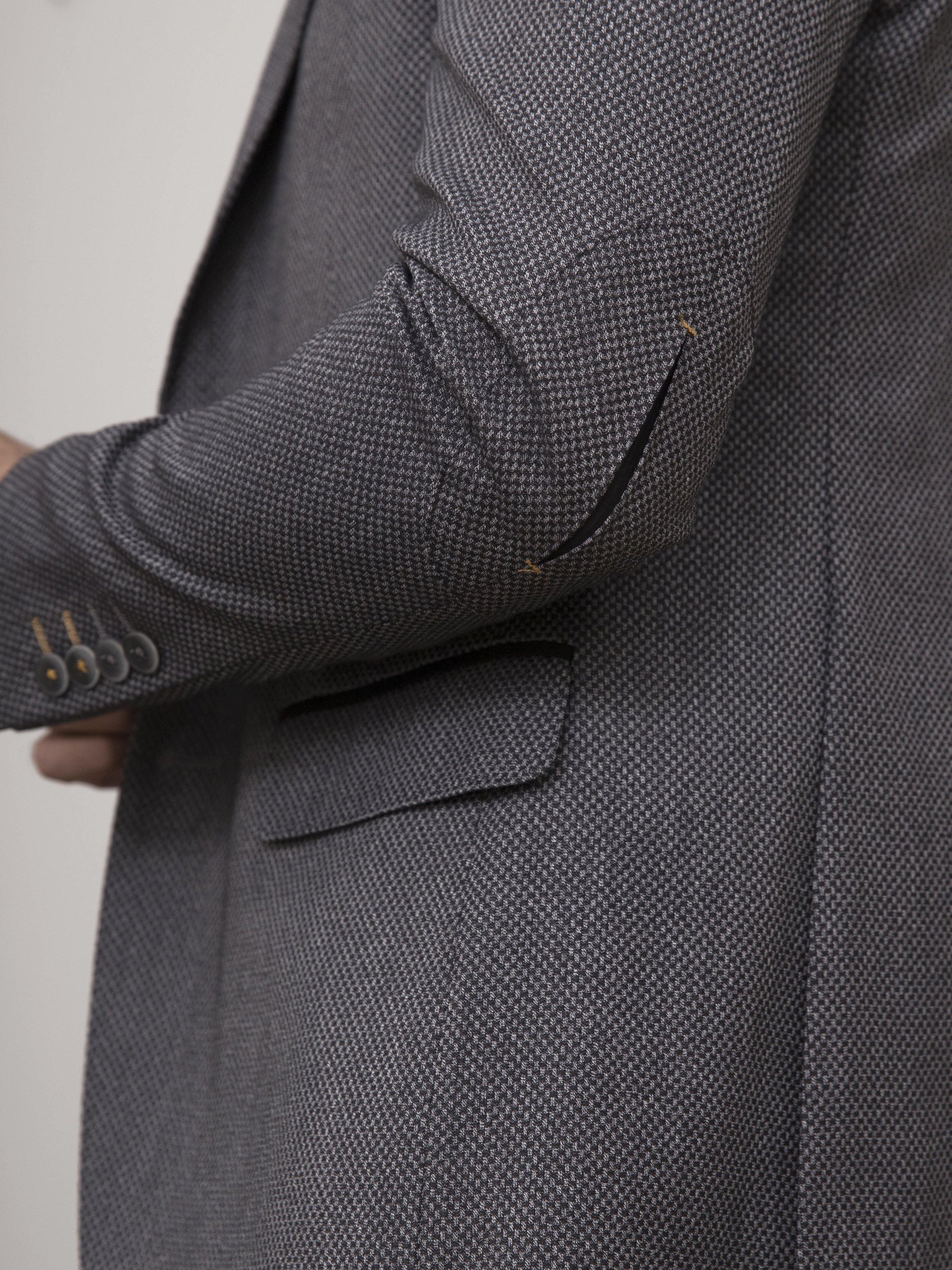 COAT 2 BUTTON SLIM FIT BLACK GREY - Image 4