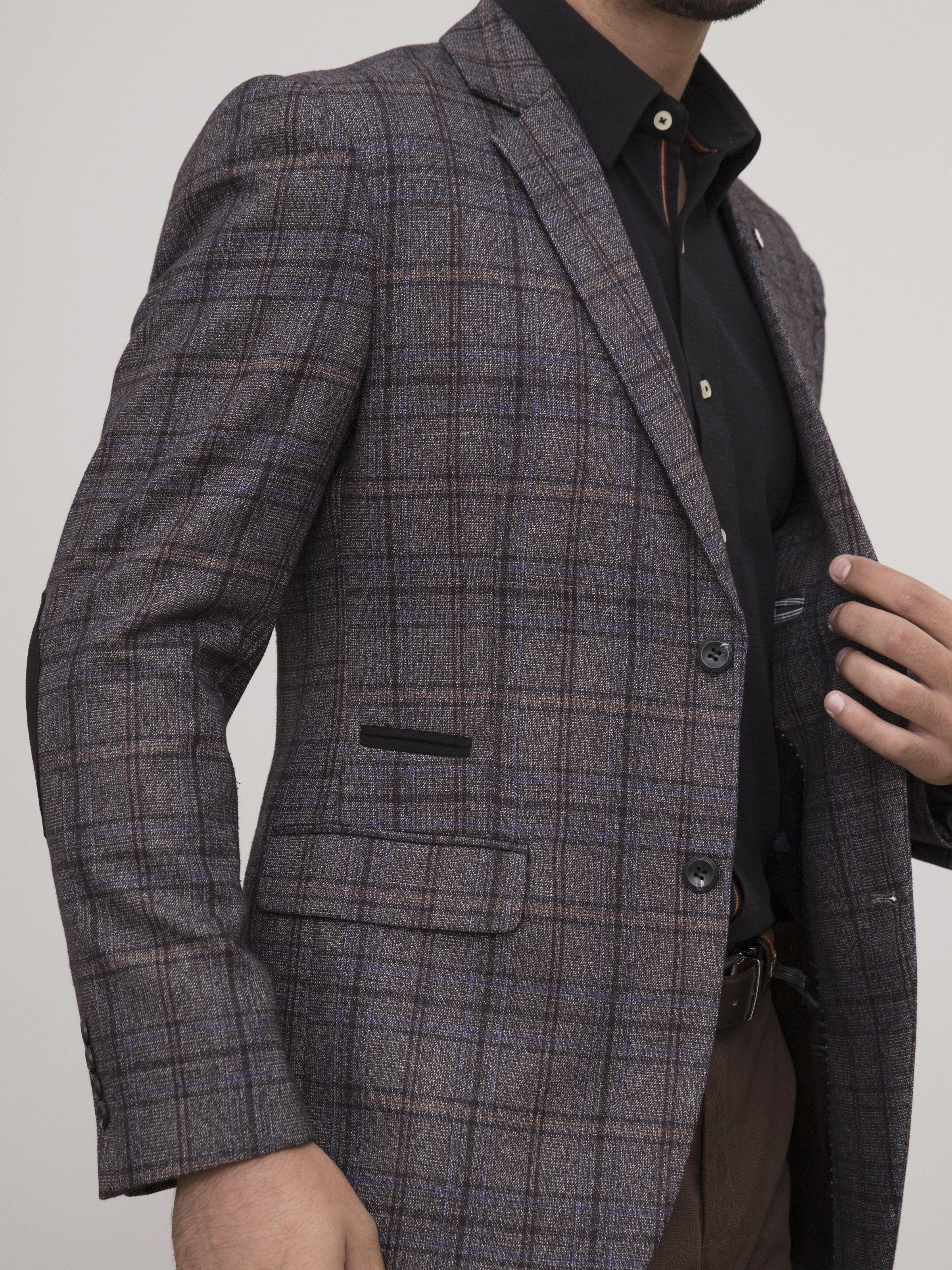 COAT 2 BUTTON SLIM FIT BLACK GREY - Image 3