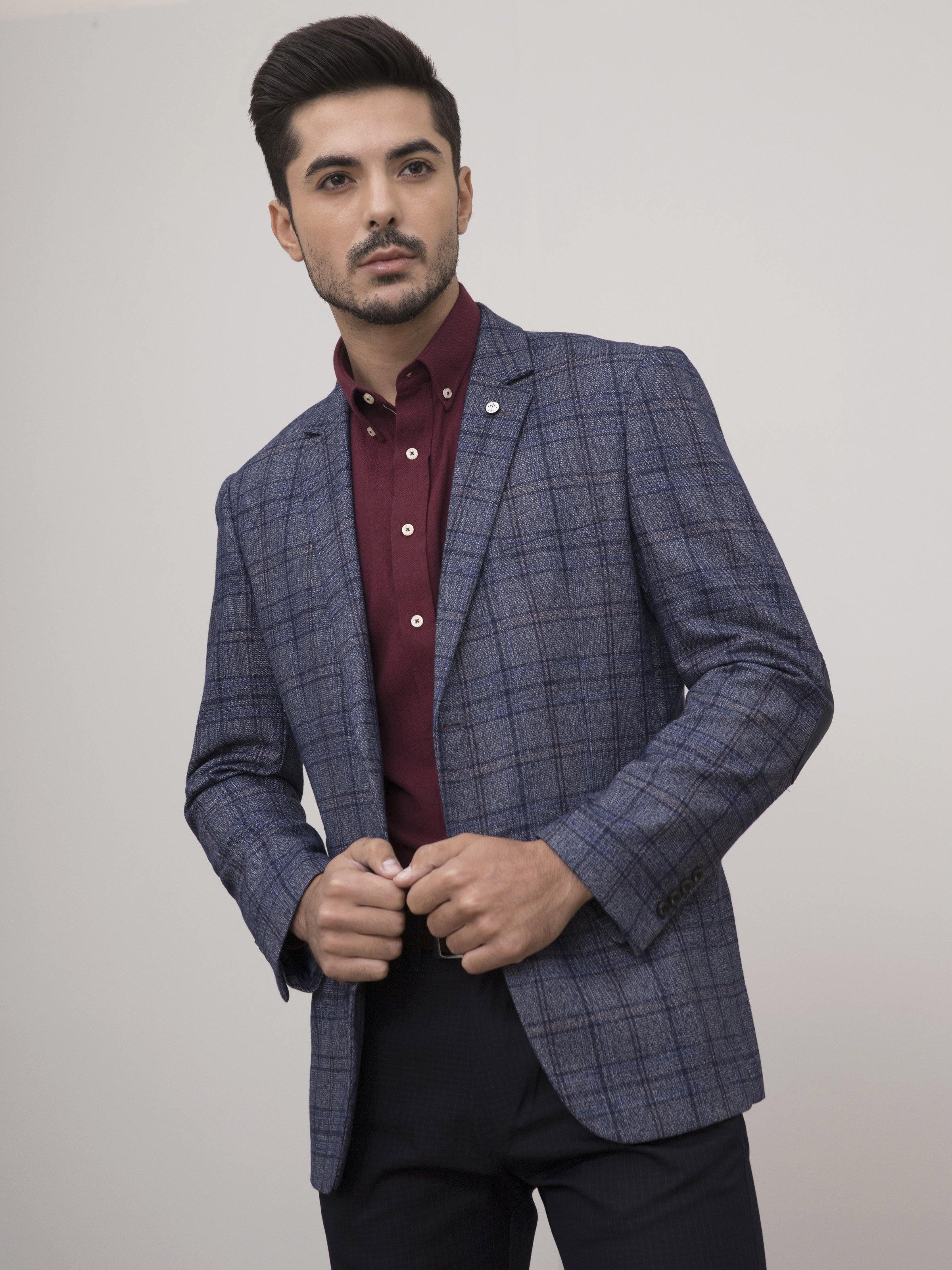 COAT 2 BUTTON SLIM FIT BLUE GREY - Image 2