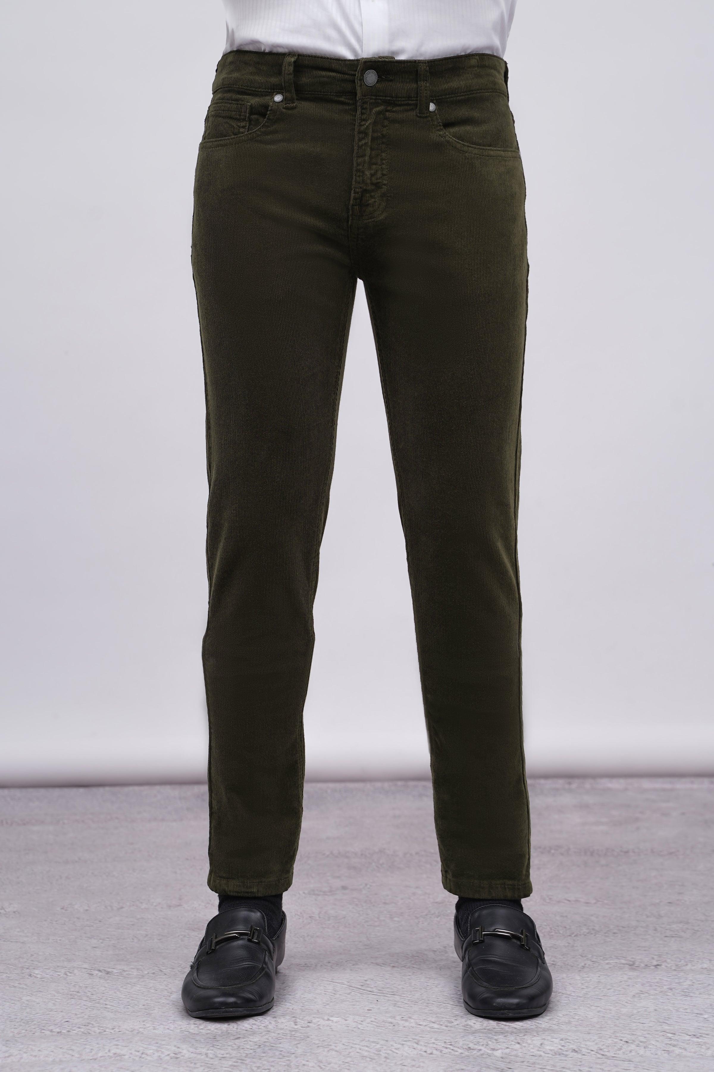 5 POCKET CORDUROY PANT OLIVE - Image 2