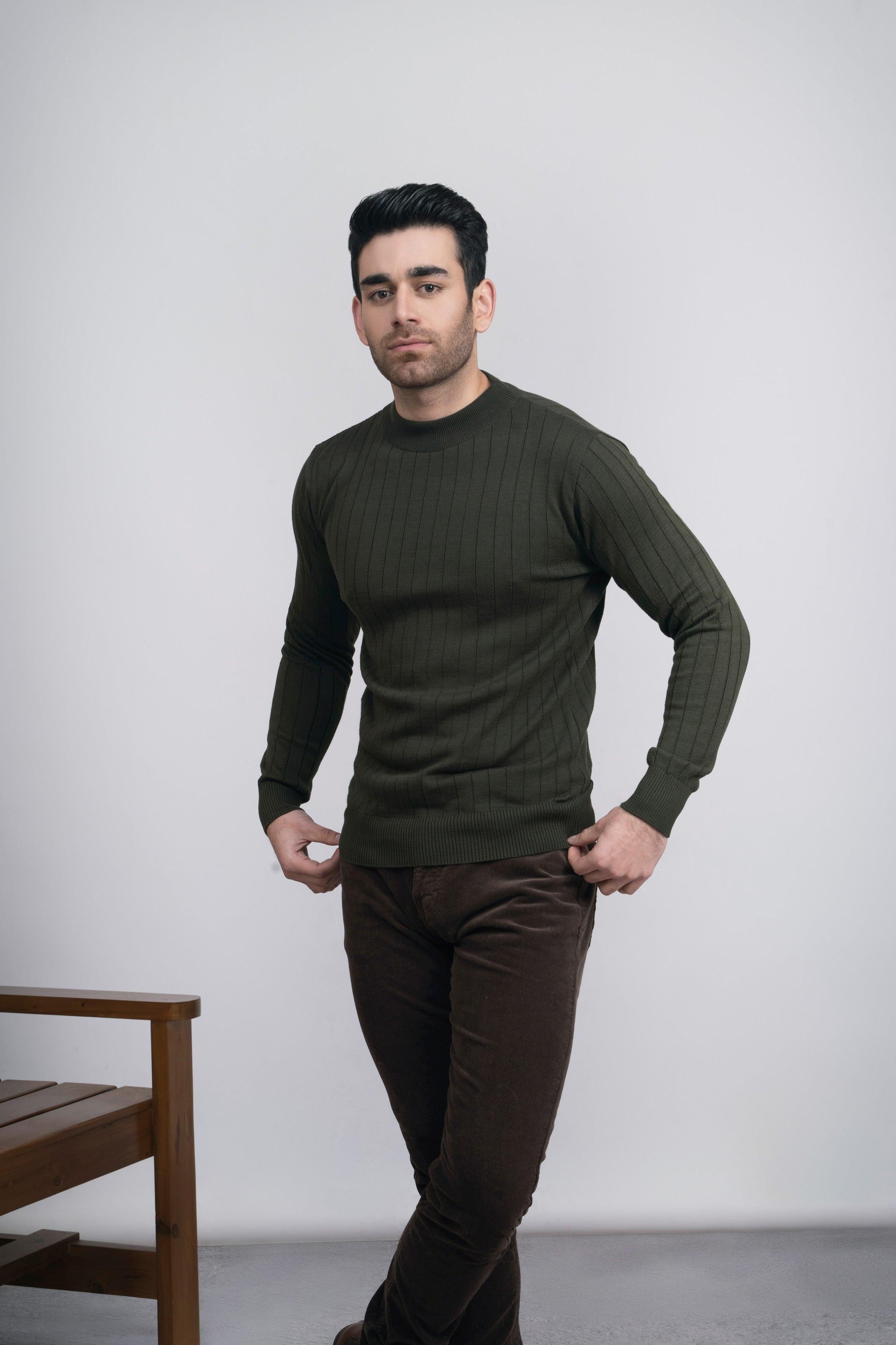 MOCK NECK SWEATER F/S OLIVE