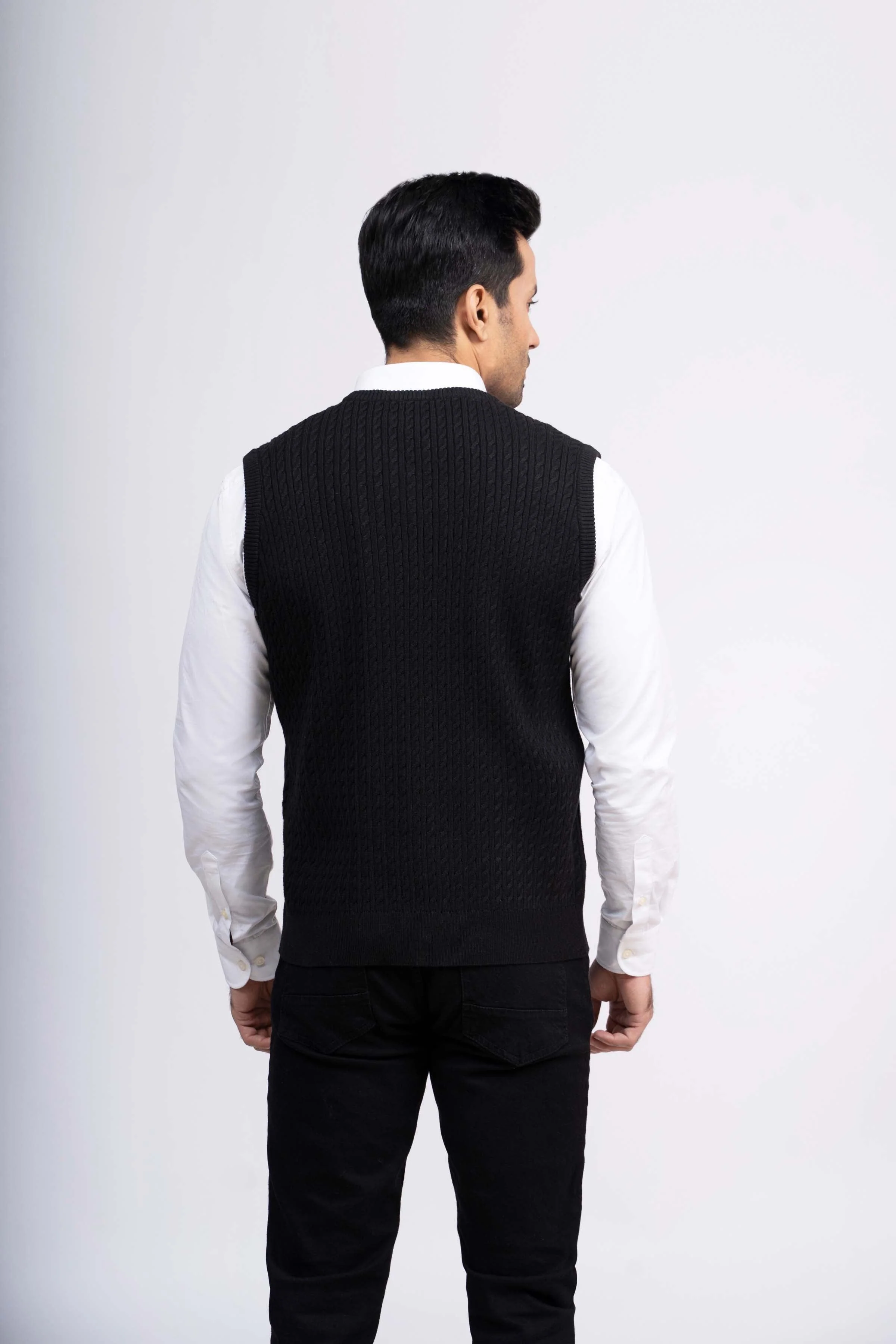 SWEATER CABLE TIPPING SLEEVES LESS BLACK - Image 3