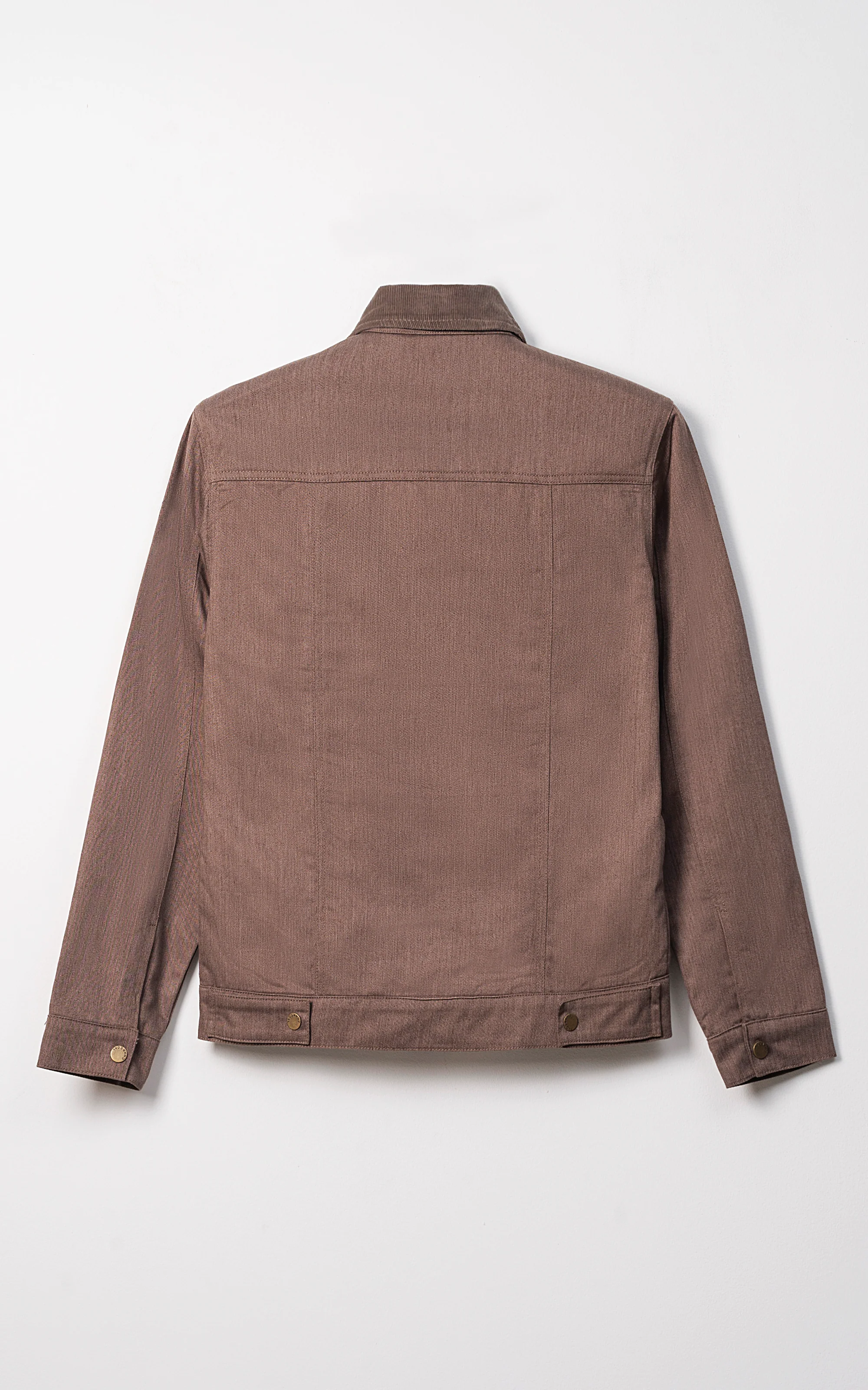 CORDUROY COLLAR FULL SLEEVE JACKET BROWN - Image 2