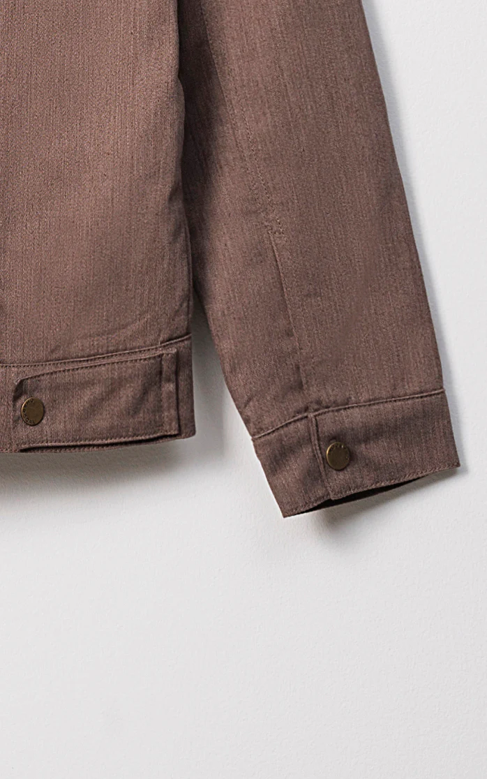 CORDUROY COLLAR FULL SLEEVE JACKET BROWN - Image 4