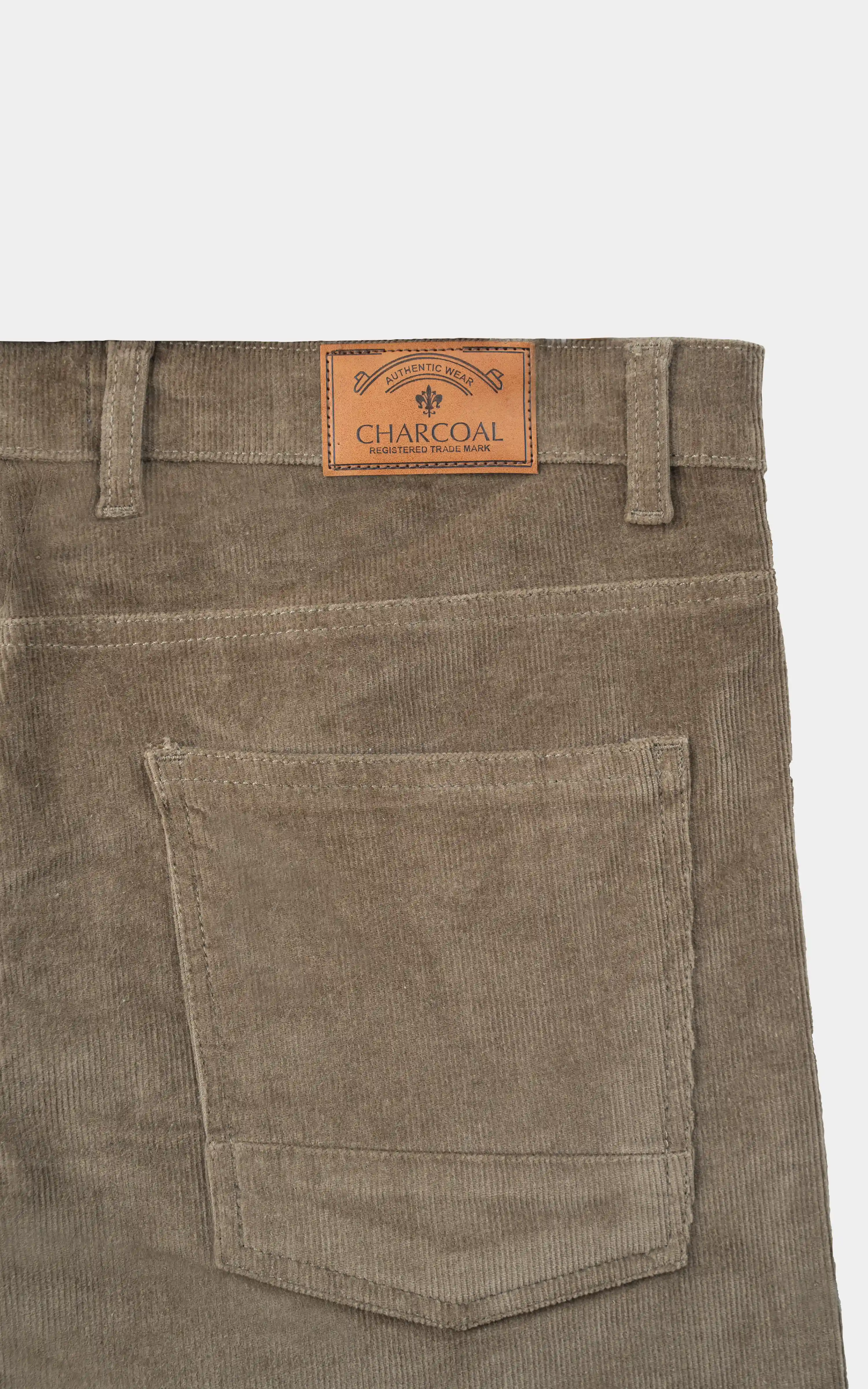 CORDUROY FIVE POCKET STRAIGHT FIT CASUAL PANT KHAKI - Image 3