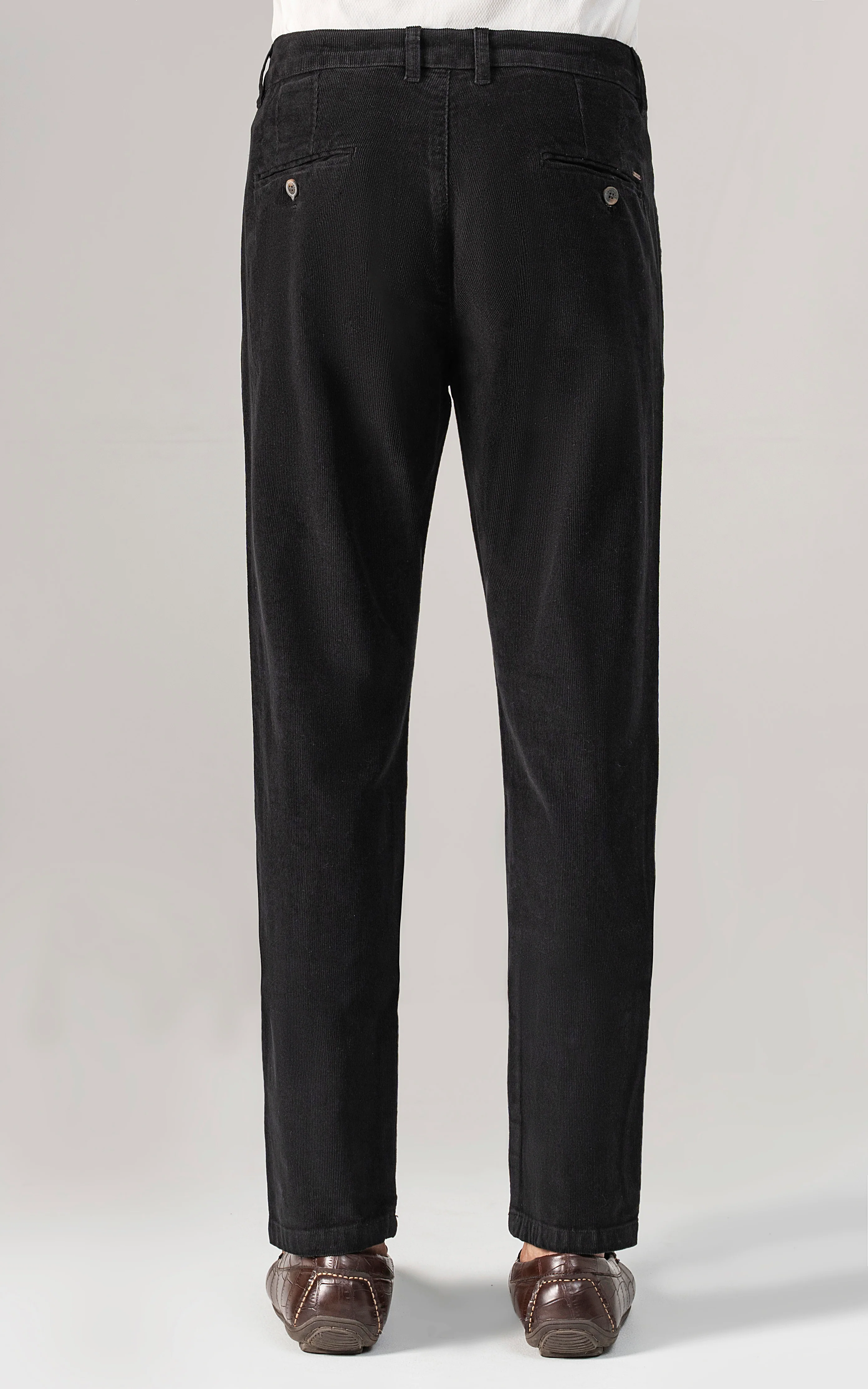CORDUROY SMART FIT CASUAL PANT BLACK - Image 4