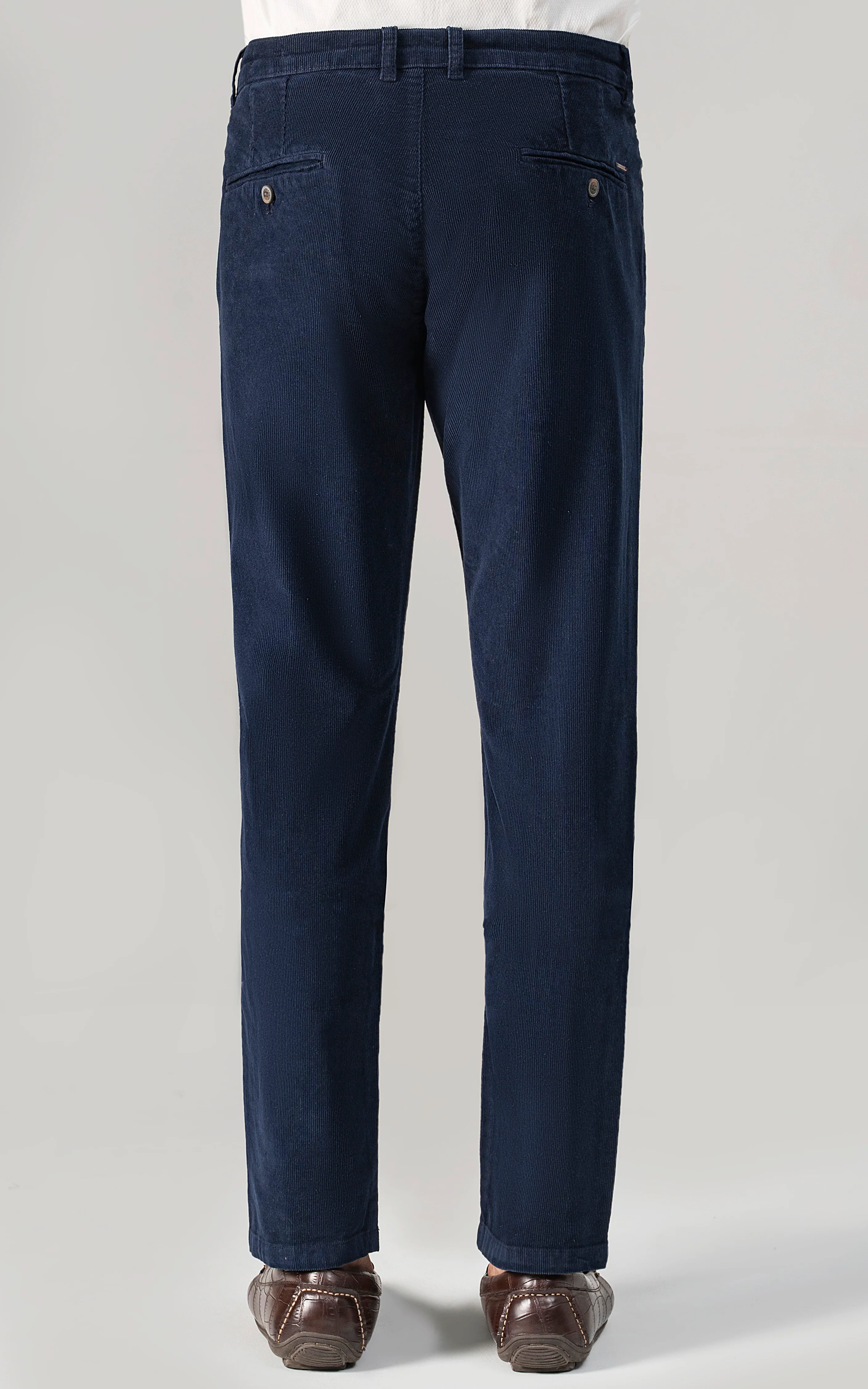 CORDUROY SMART FIT CASUAL PANT NAVY - Image 4
