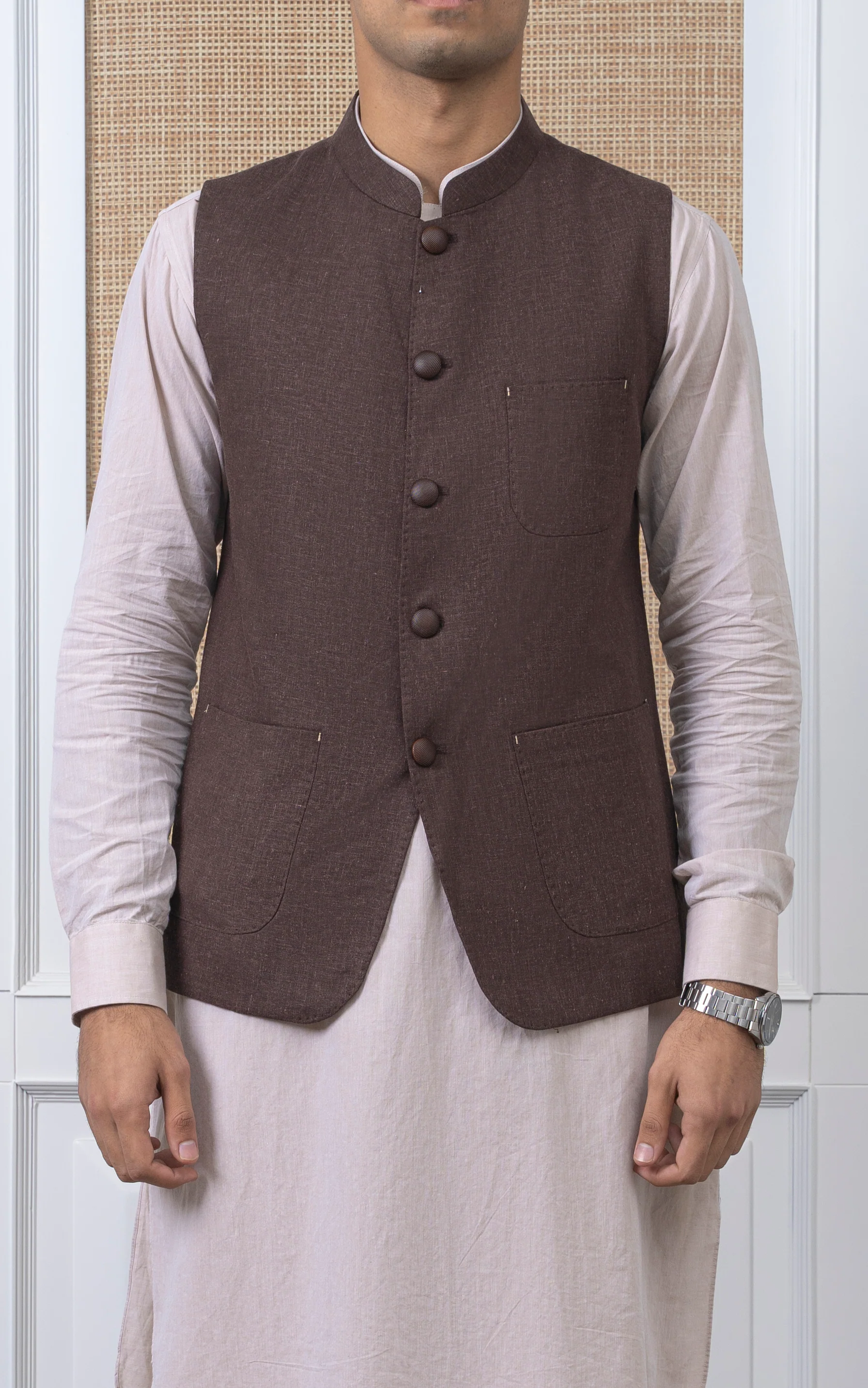 COTTON LINEN W/C - SIGNATURE COLLECTION  DARK BROWN