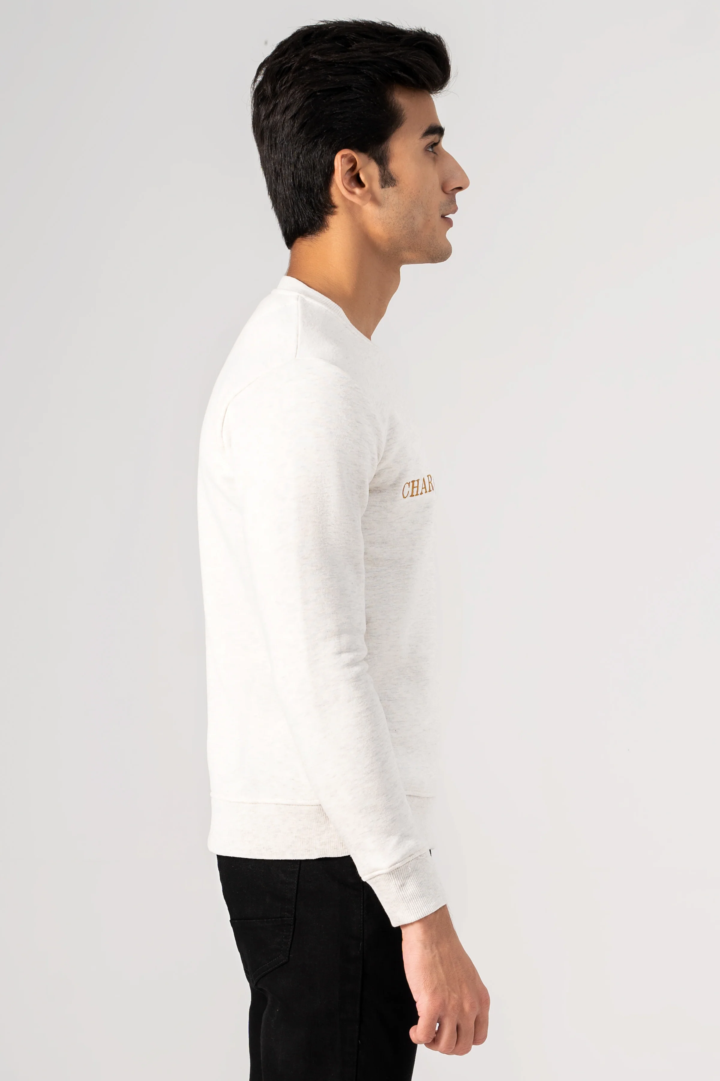 CREW NECK SWEAT SHIRT OATMEAL - Image 3