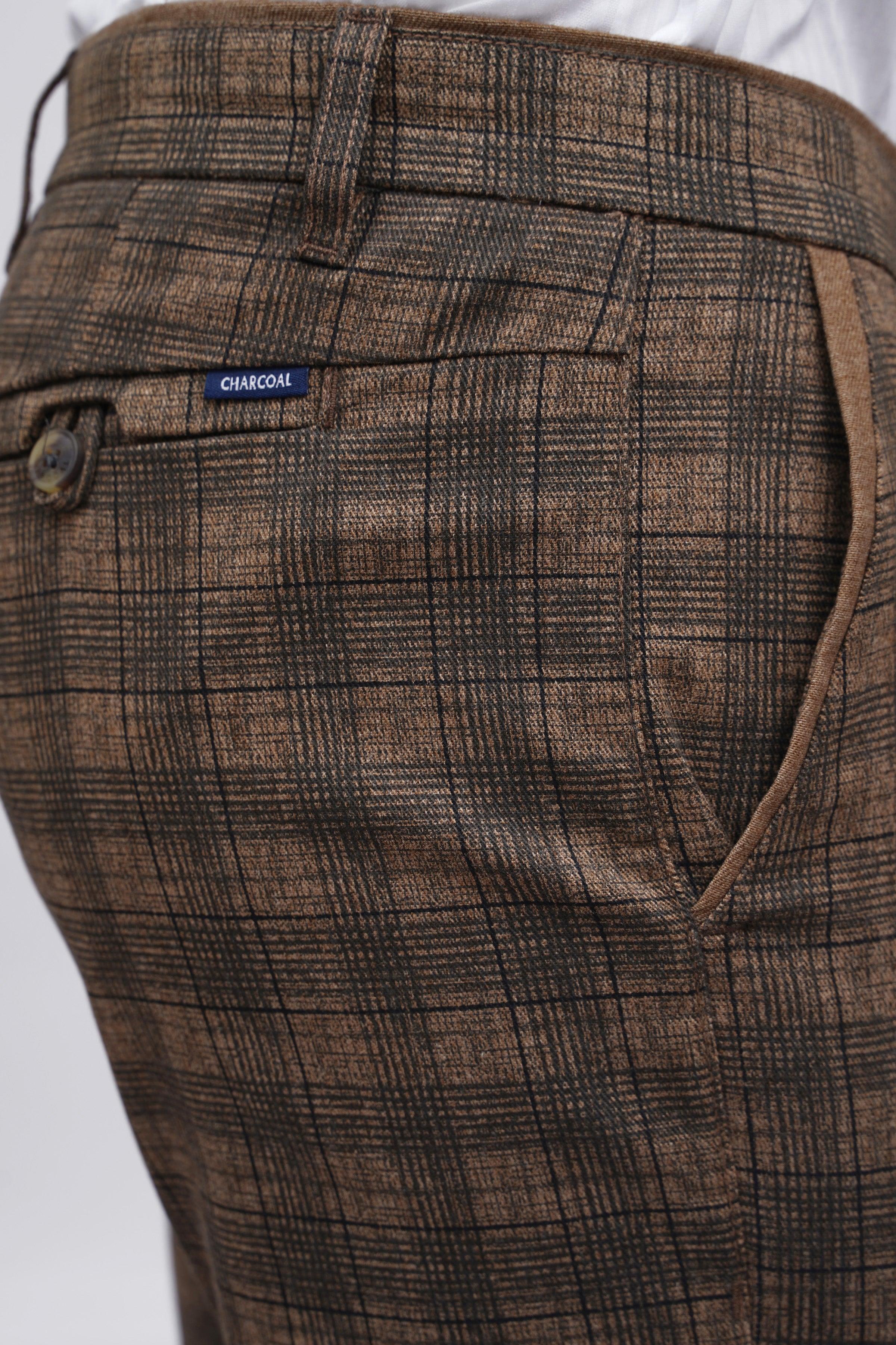 CROSS POCKET CASUAL PANT KHAKI BLACK CHECK - Image 4