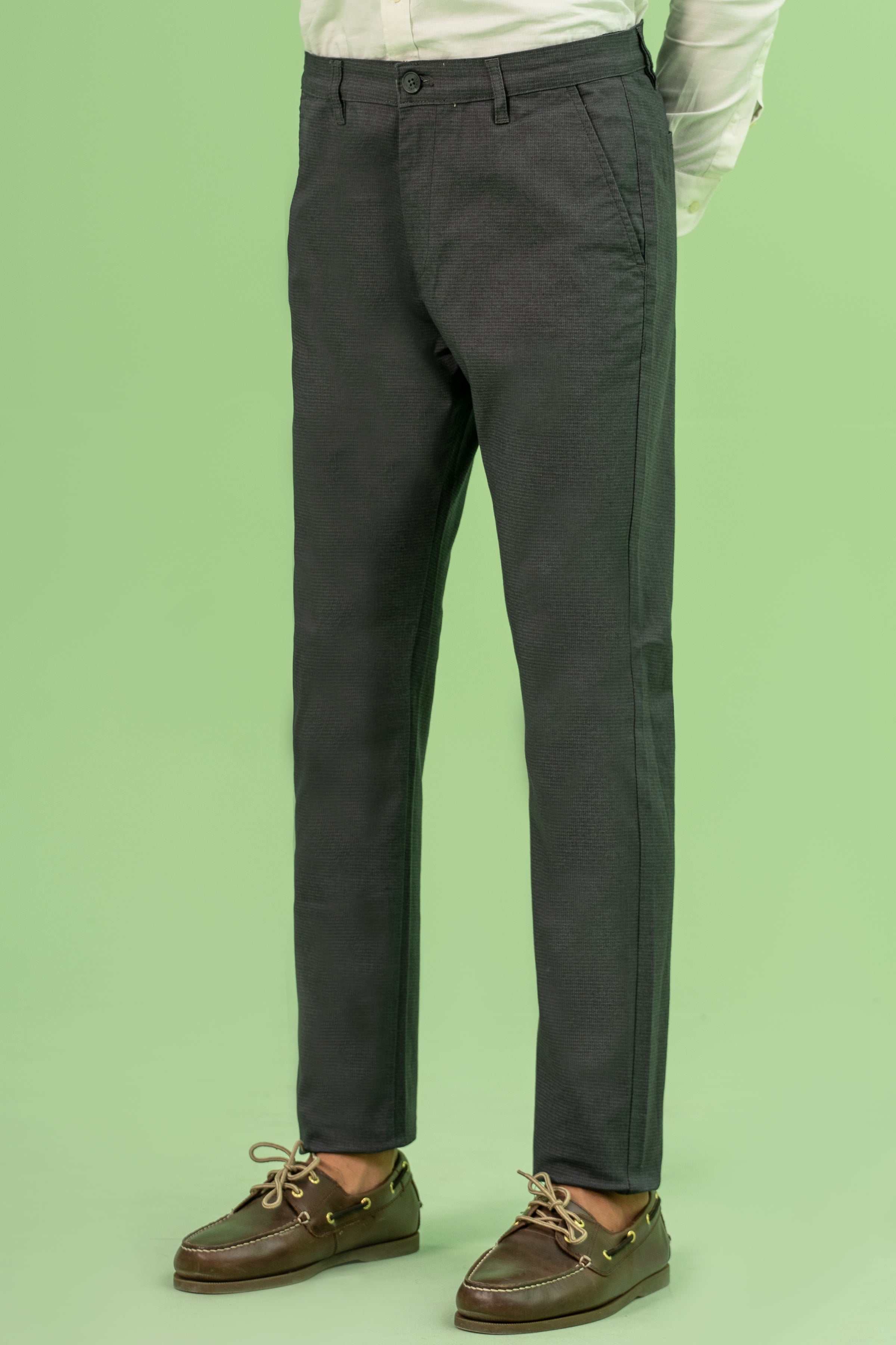 CROSS POCKET SELF TEXTURED PANT CHARCOAL - Image 2
