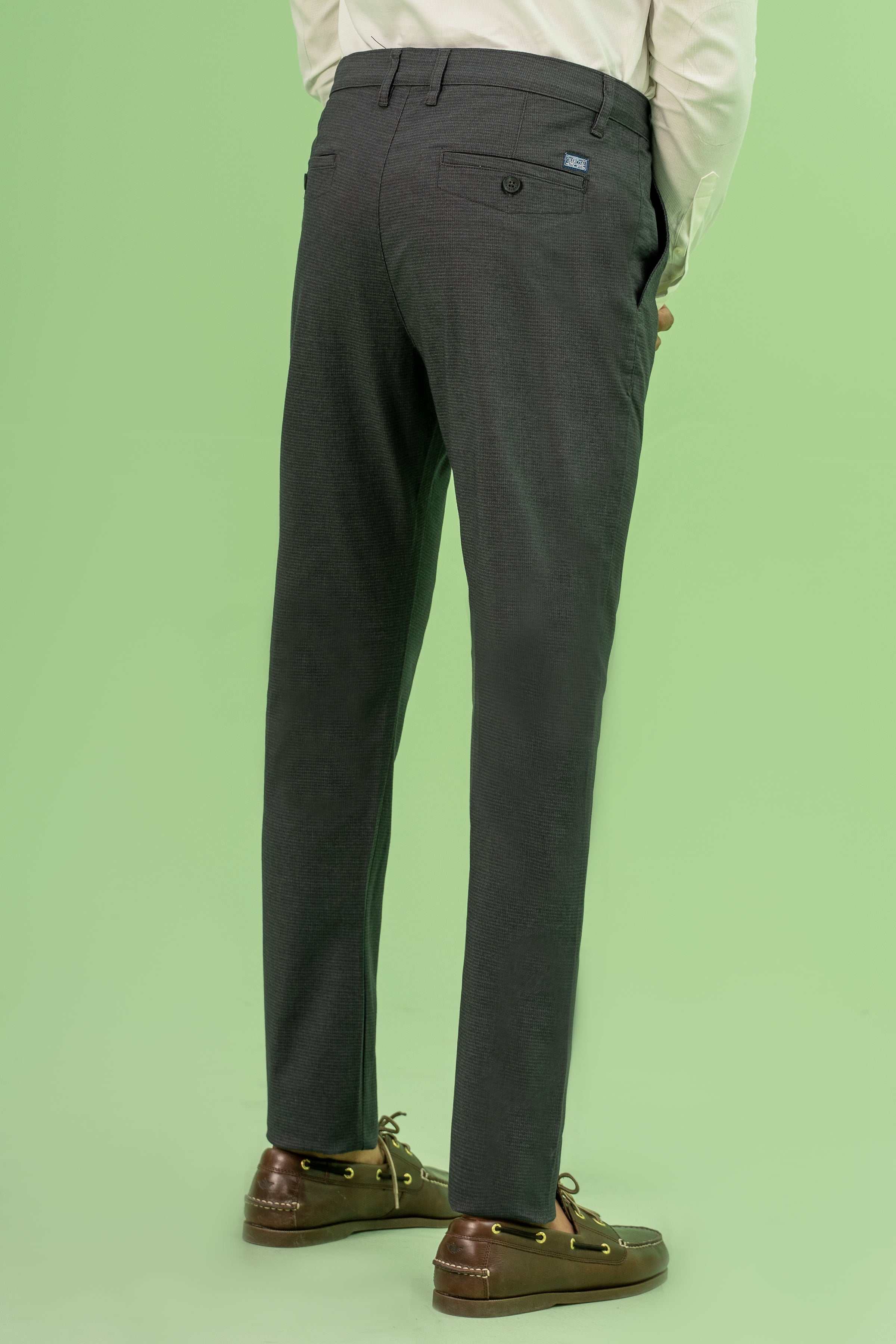 CROSS POCKET SELF TEXTURED PANT CHARCOAL - Image 3