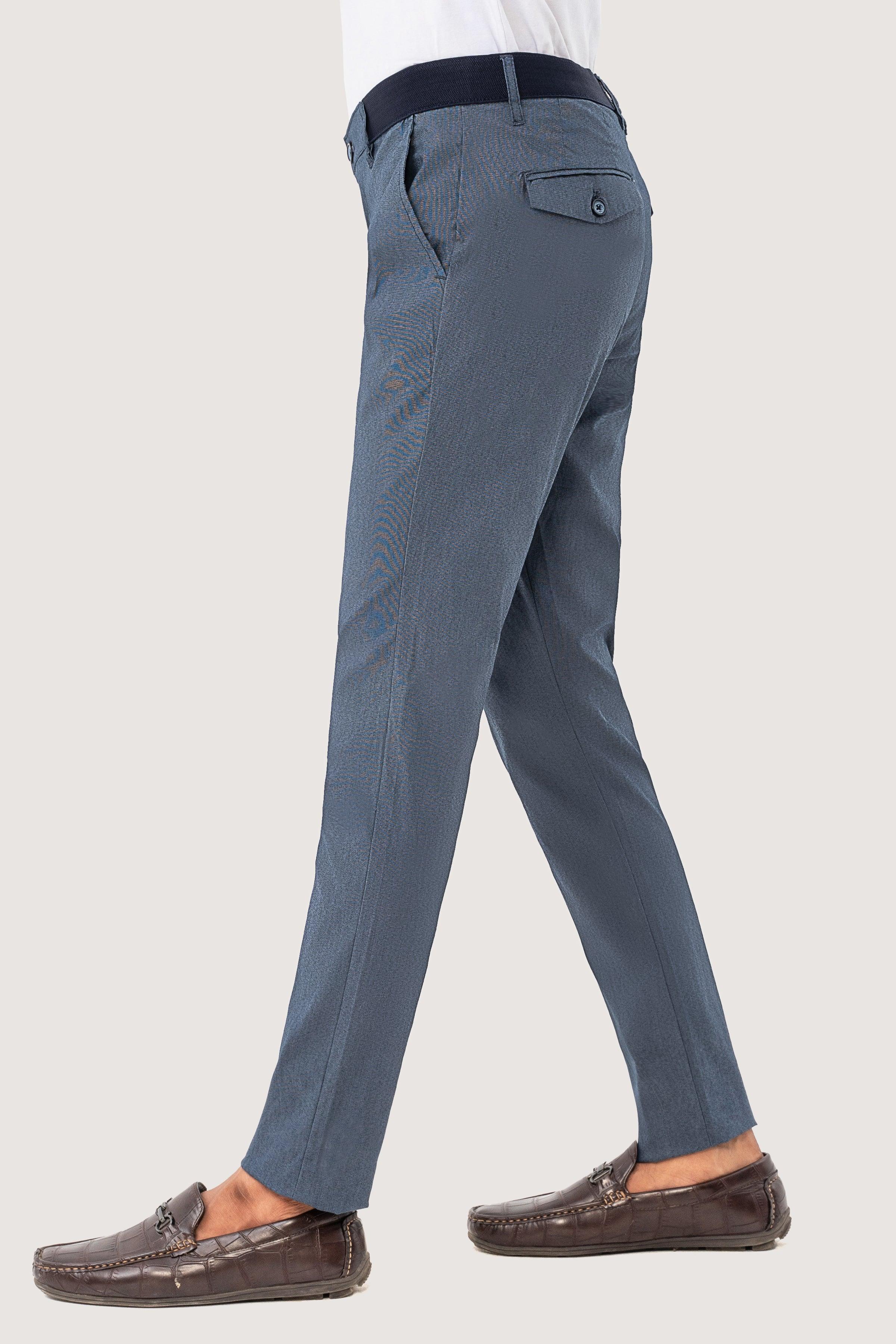 CROSS POCKET SELF TEXTURED PANT NAVY
