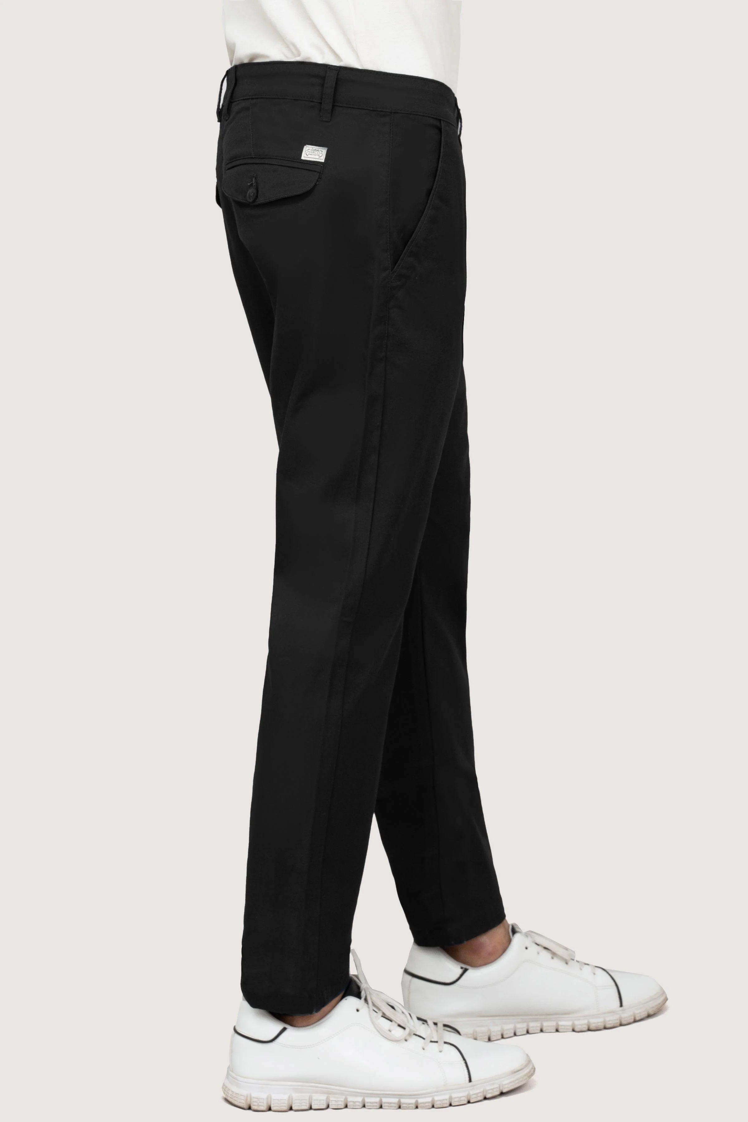 CROSS POCKET TWILL SLIMFIT BLACK PANT - Image 2