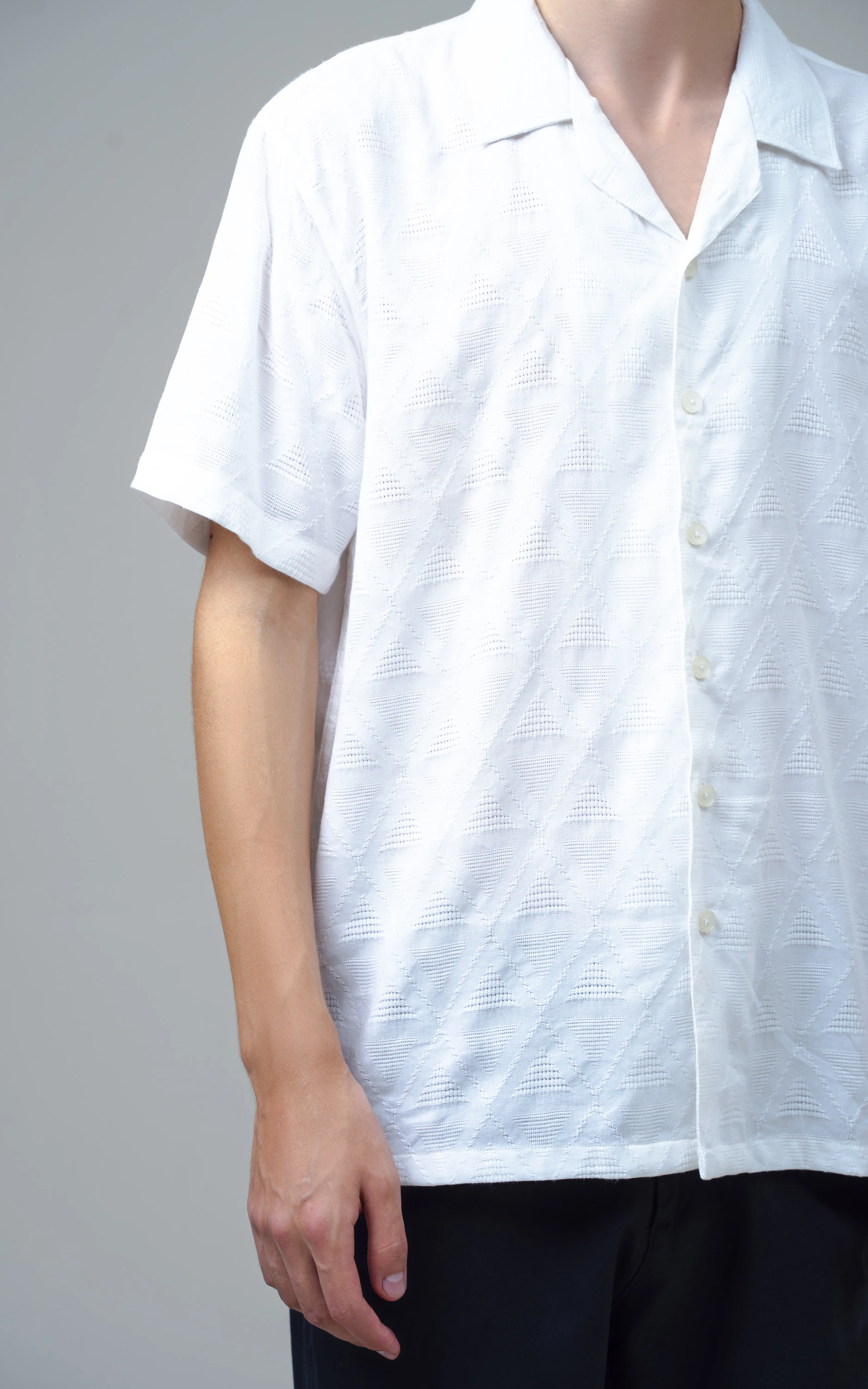 CUBAN COLLAR SHORT SLEEVES SHIRT WHITE - Image 6