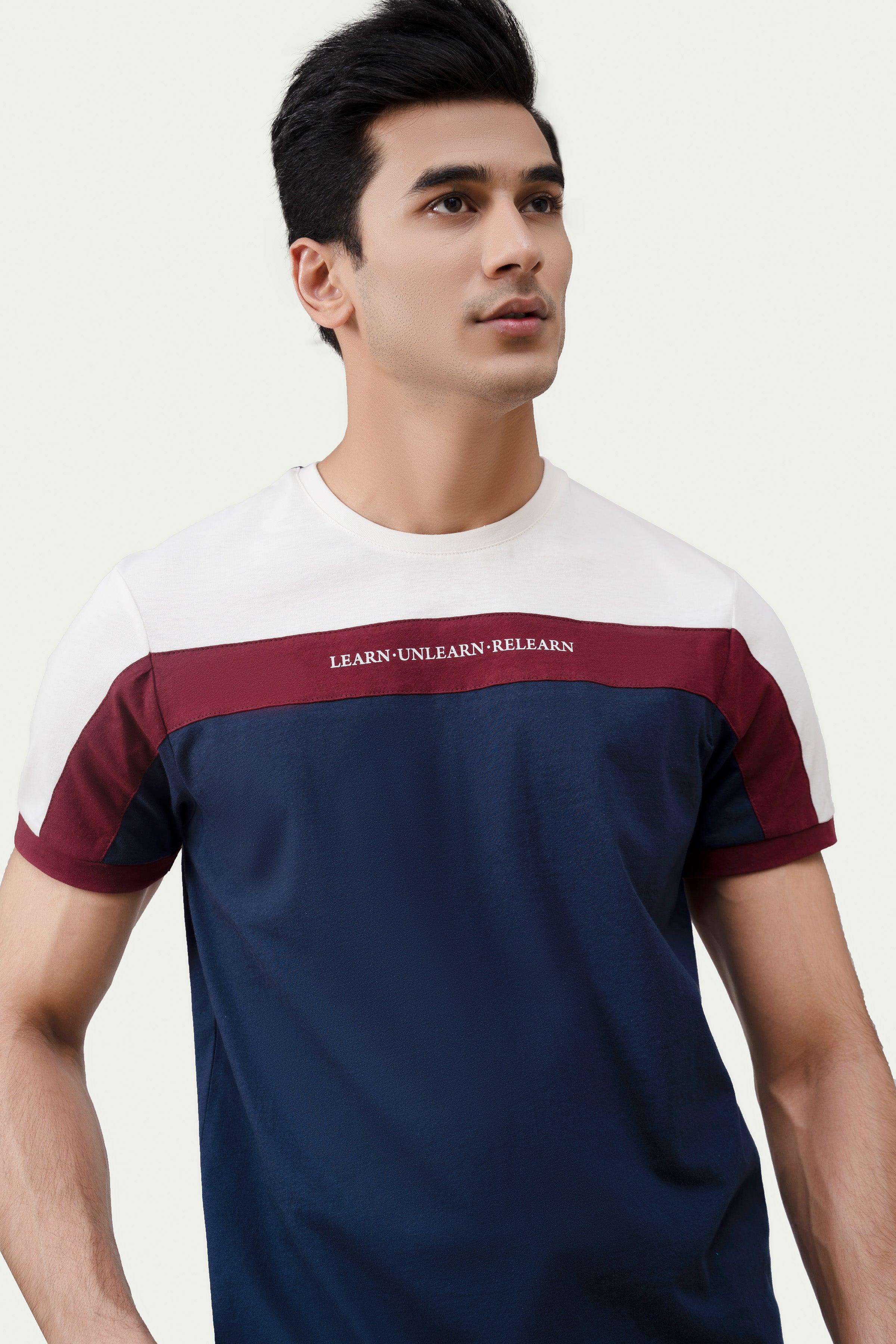 CUT & SEW PANEL T-SHIRT OFF WHITE - Image 2