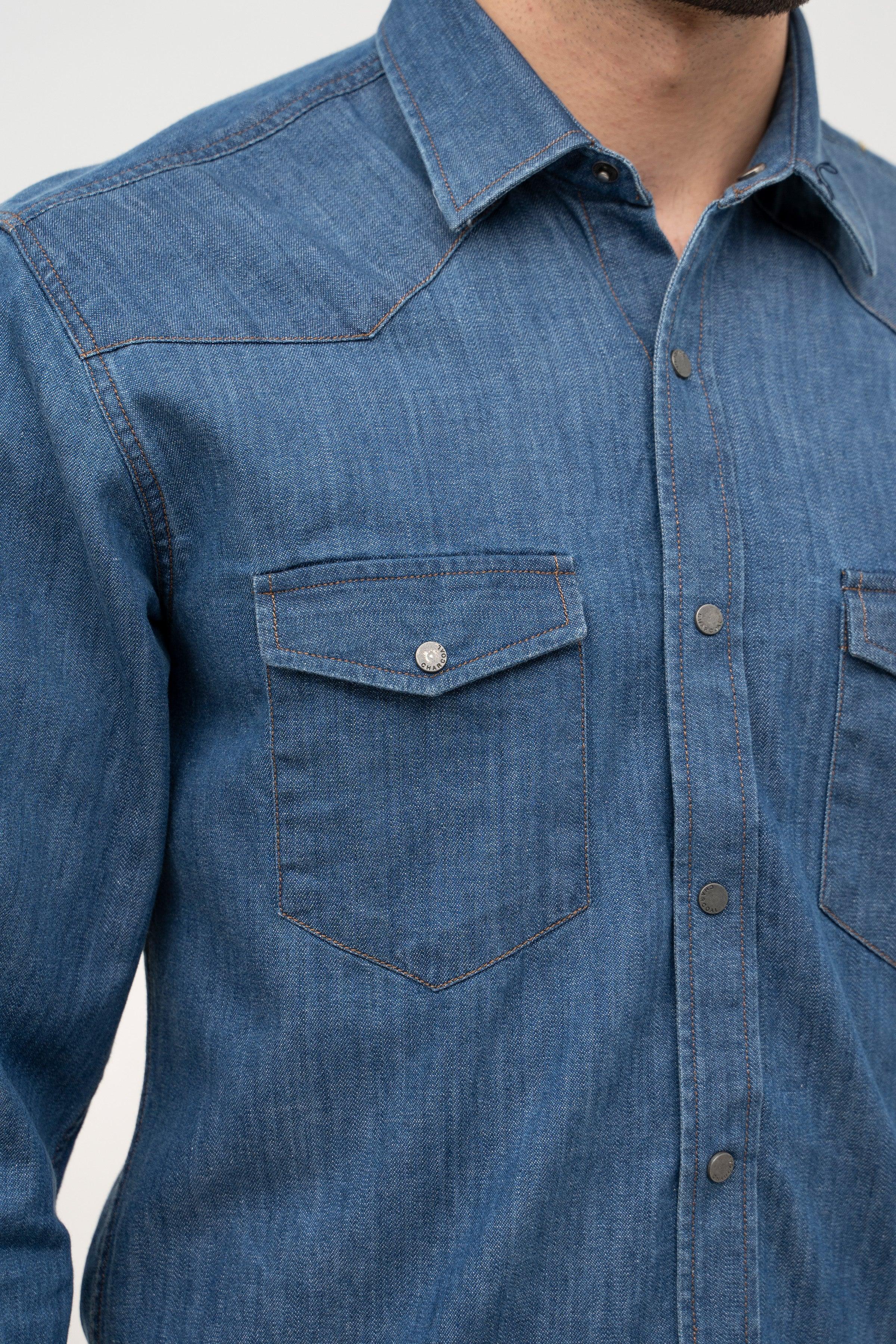 DENIM SHIRT LIGHT BLUE - Image 4