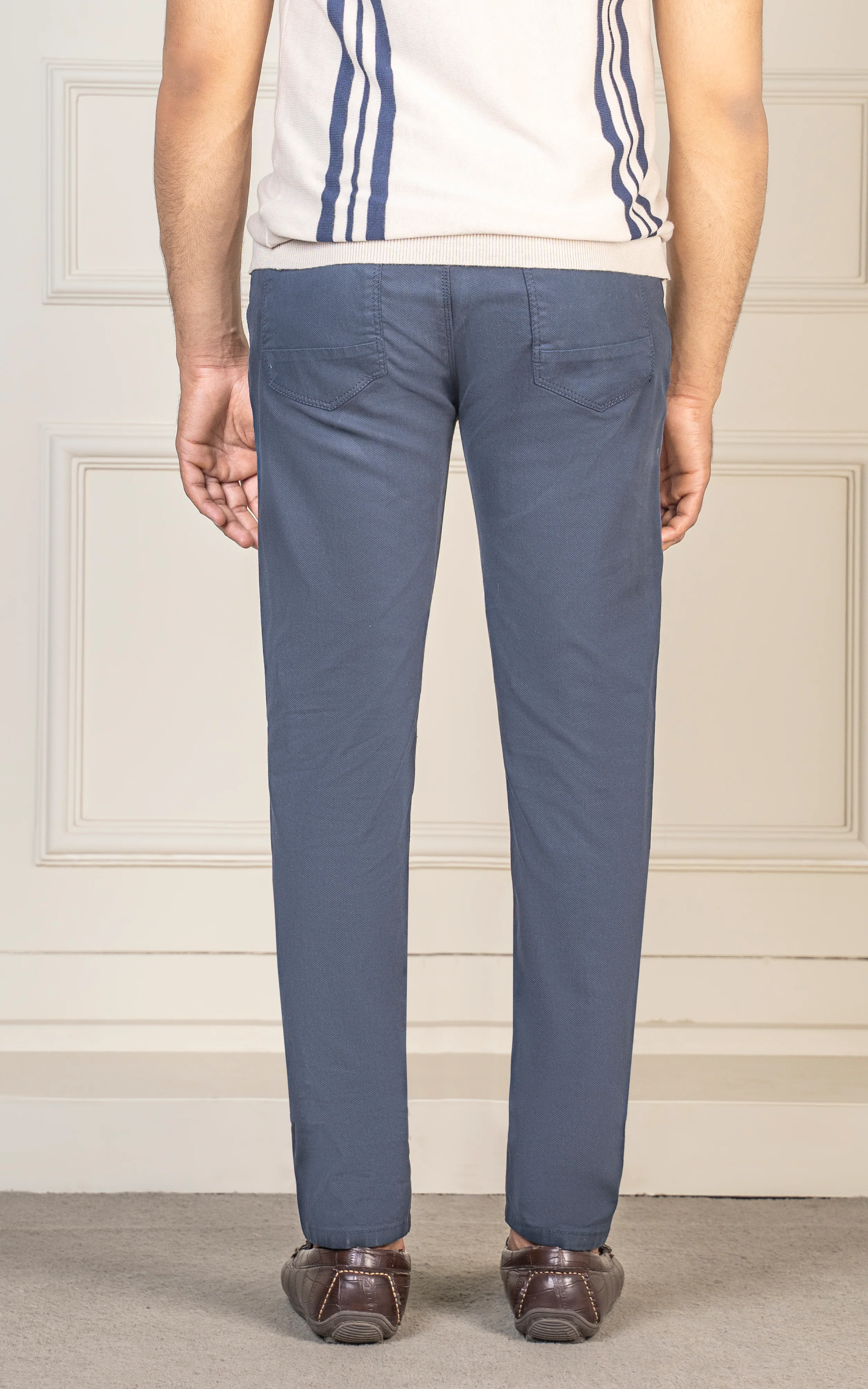 DOBBY 5 POCKET SLIM FIT PANT GREY - Image 4