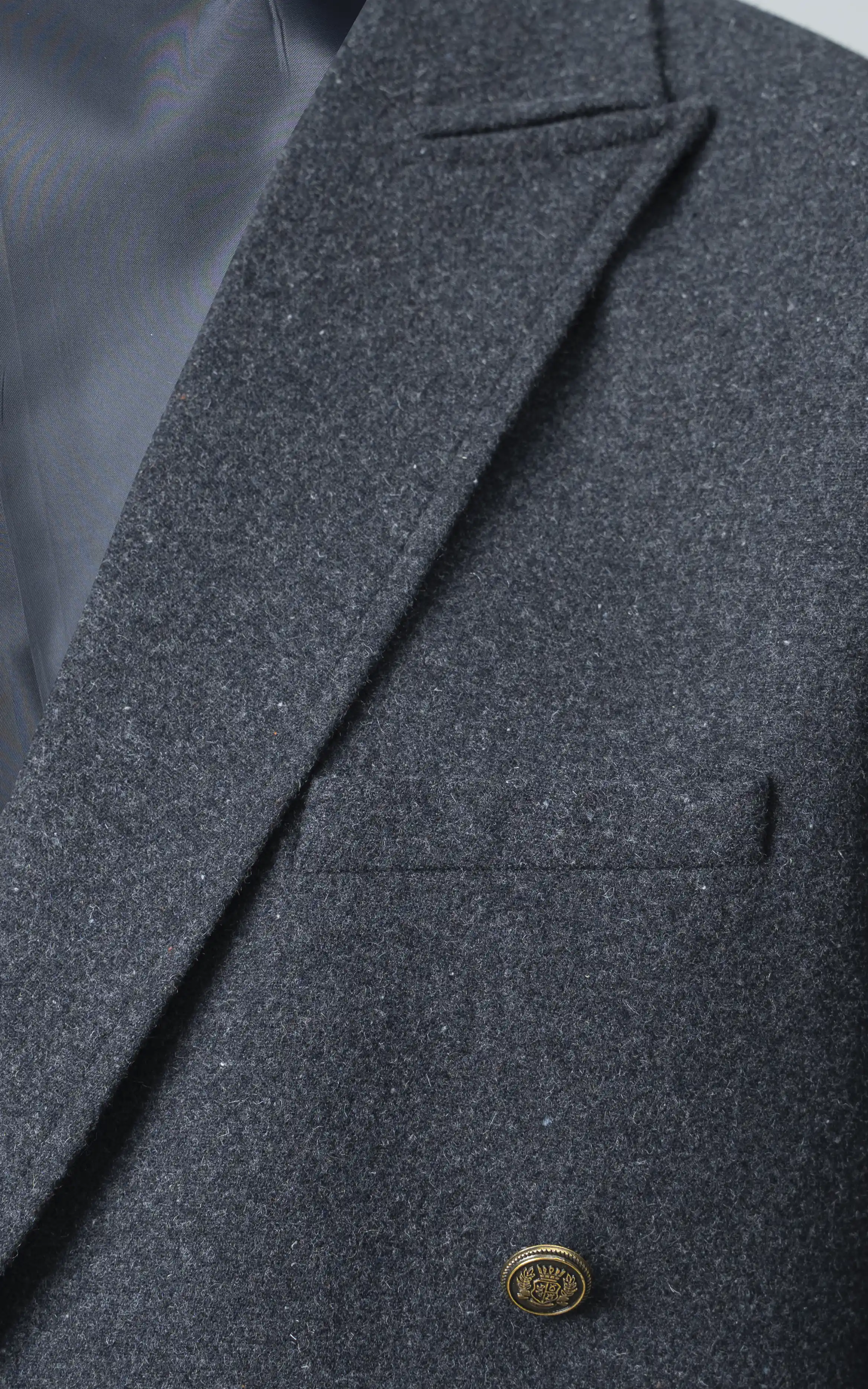 Double-Breasted Long Coat  Charcoal - Image 2