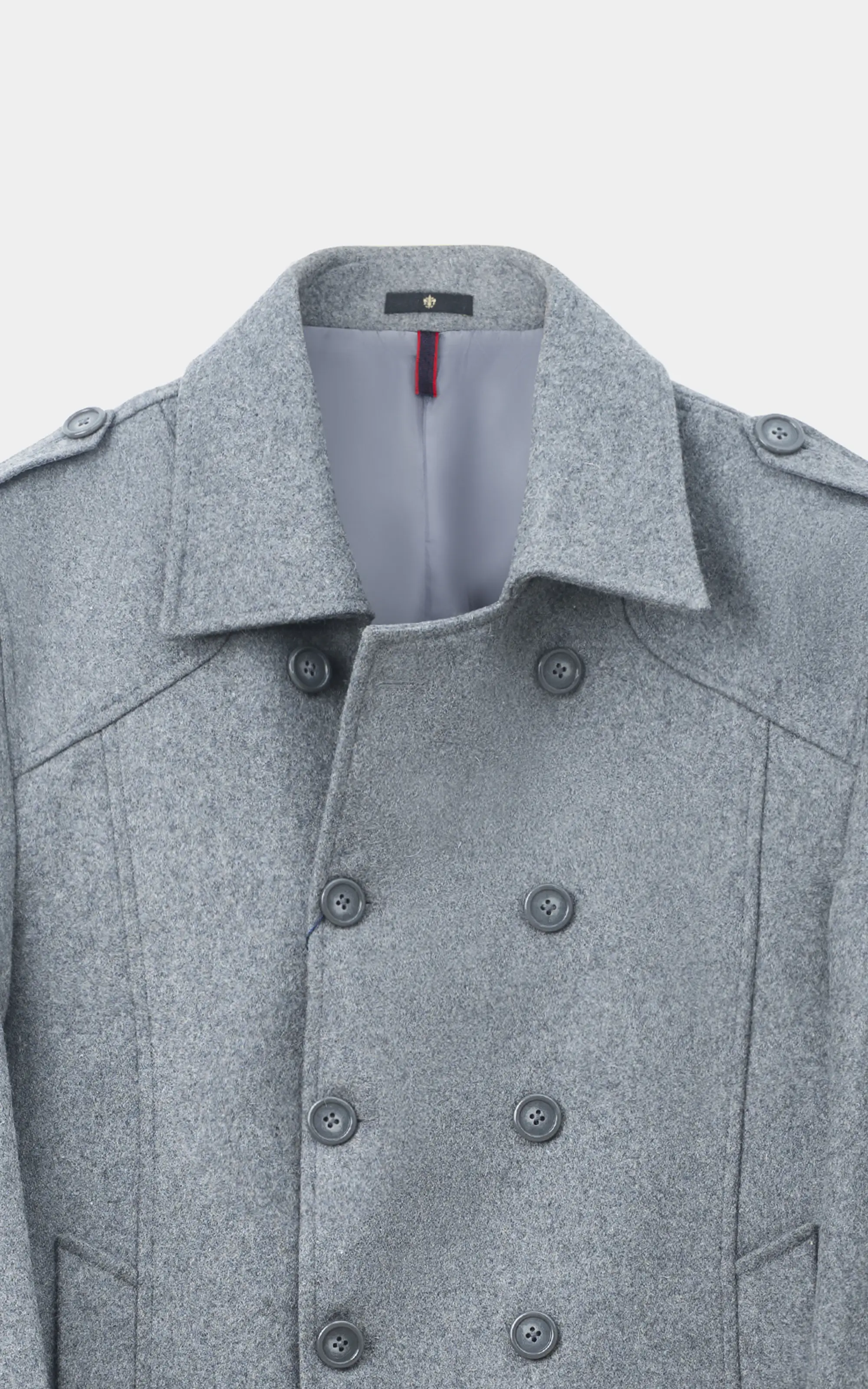 DOUBLE BREASTED PEACOAT GREY - Image 2