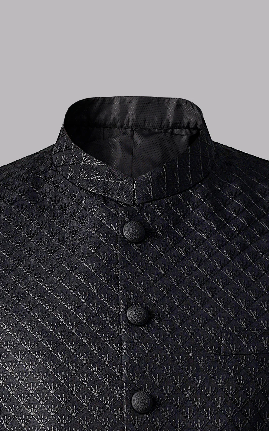 EMBROIDERD PRINCE COAT- FESTIVE COLLCETION BLACK - Image 2