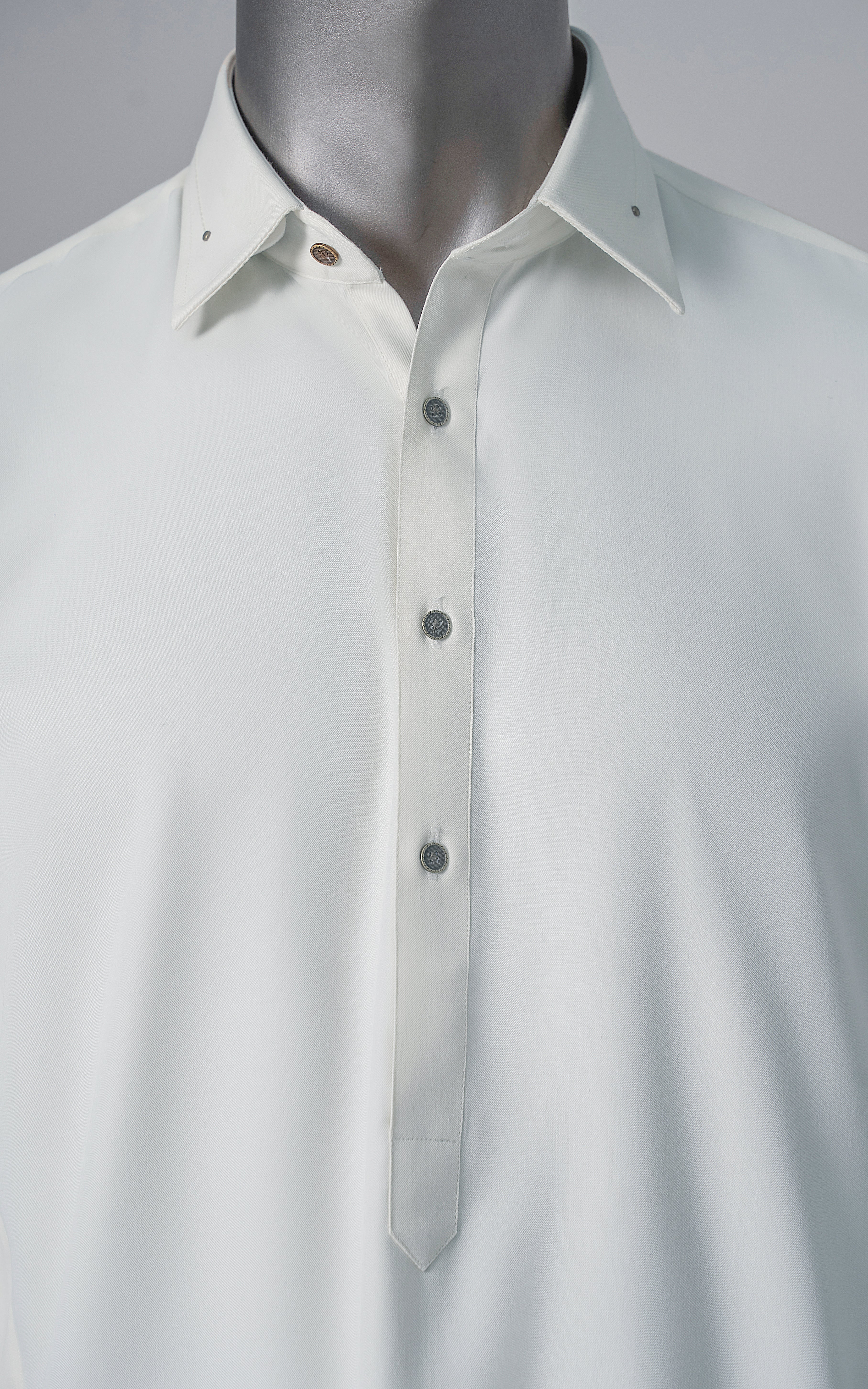 EXCLUSIVE BLENDED KAMEEZ SHALWAR OFF WHITE - Image 2