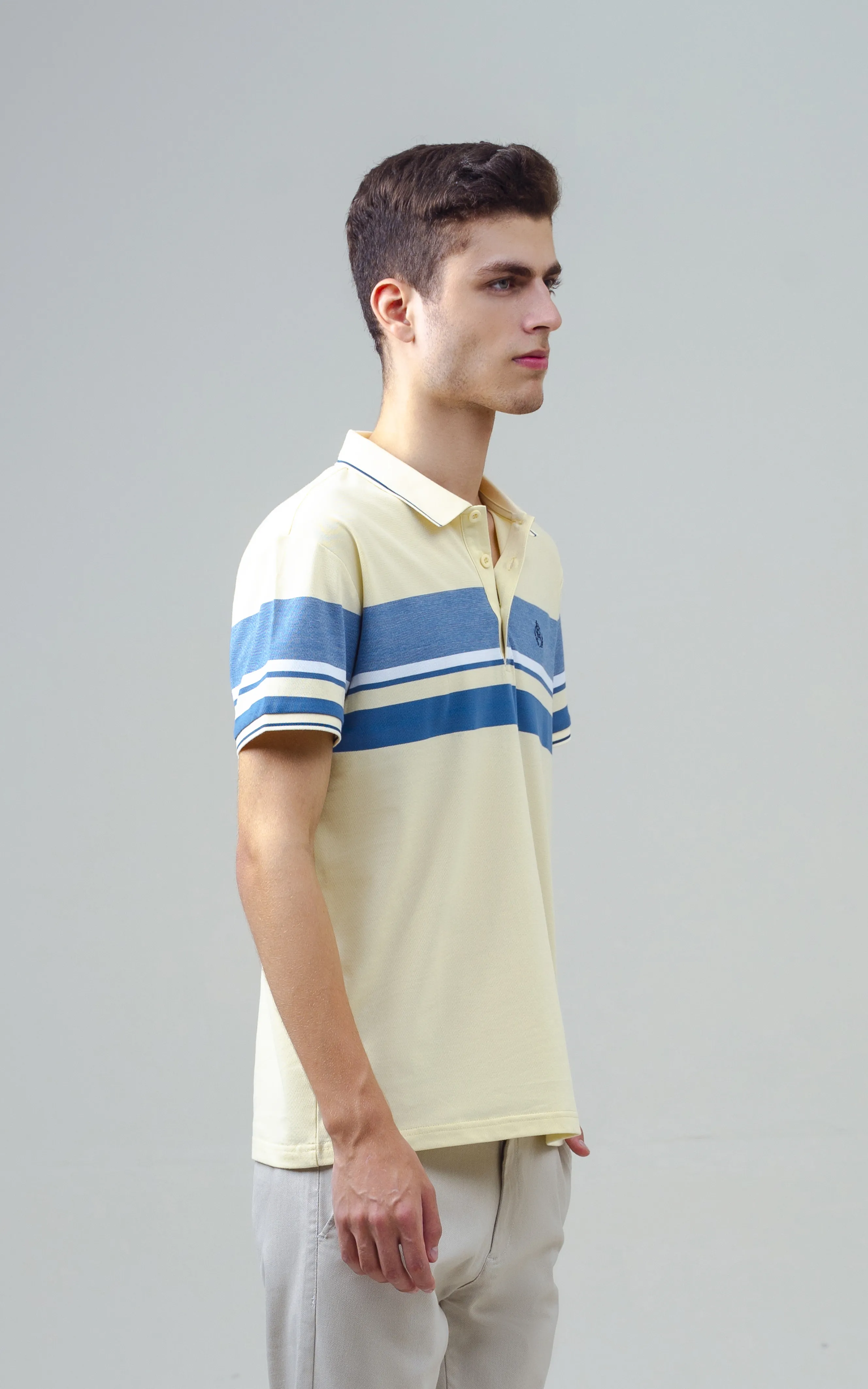 EXECUTIVE ENGINEERED STRIPE POLO LIME YELLOW - Image 4