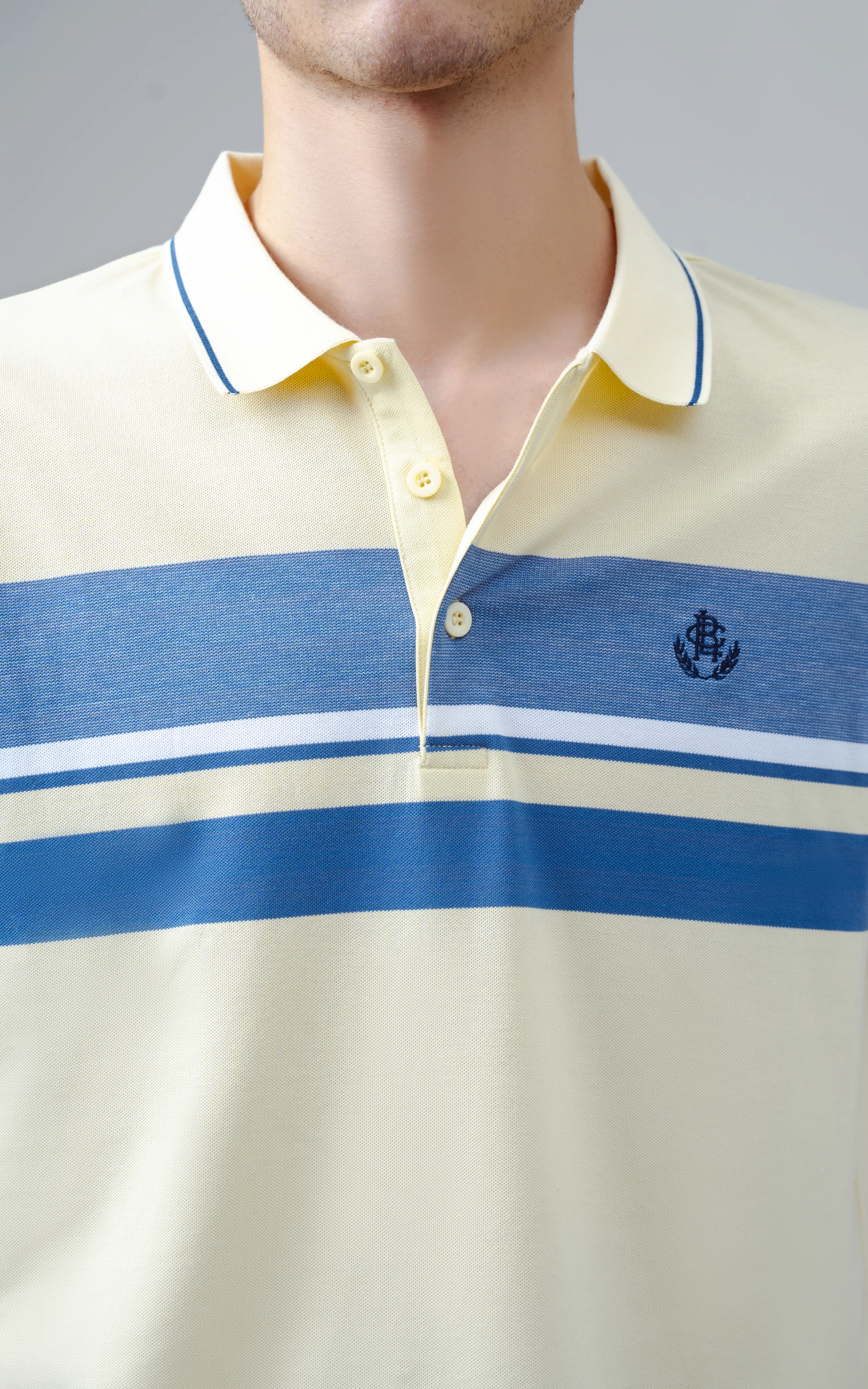 EXECUTIVE ENGINEERED STRIPE POLO LIME YELLOW - Image 6