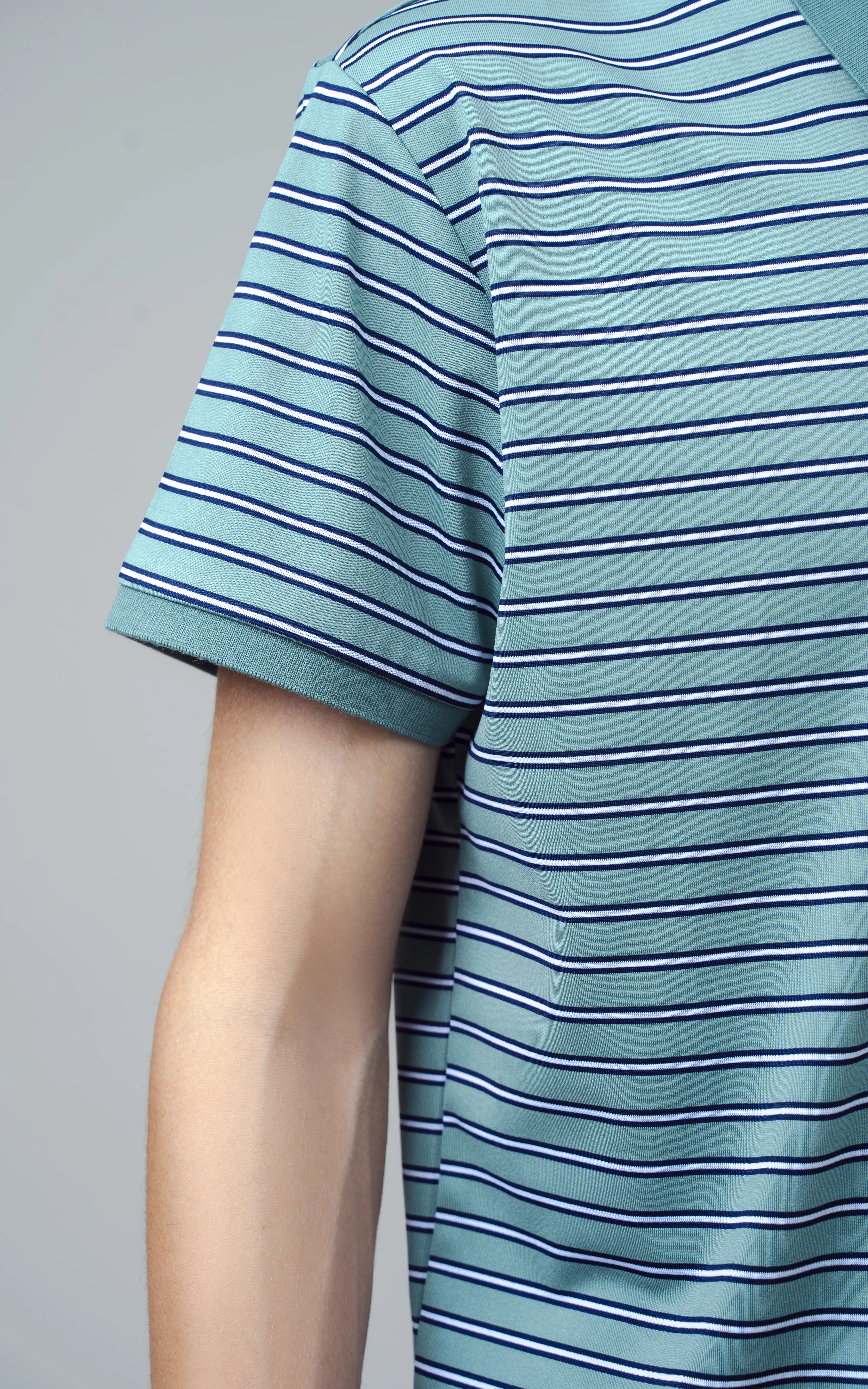 EXECUTIVE STRIPED POLO GREEN - Image 6