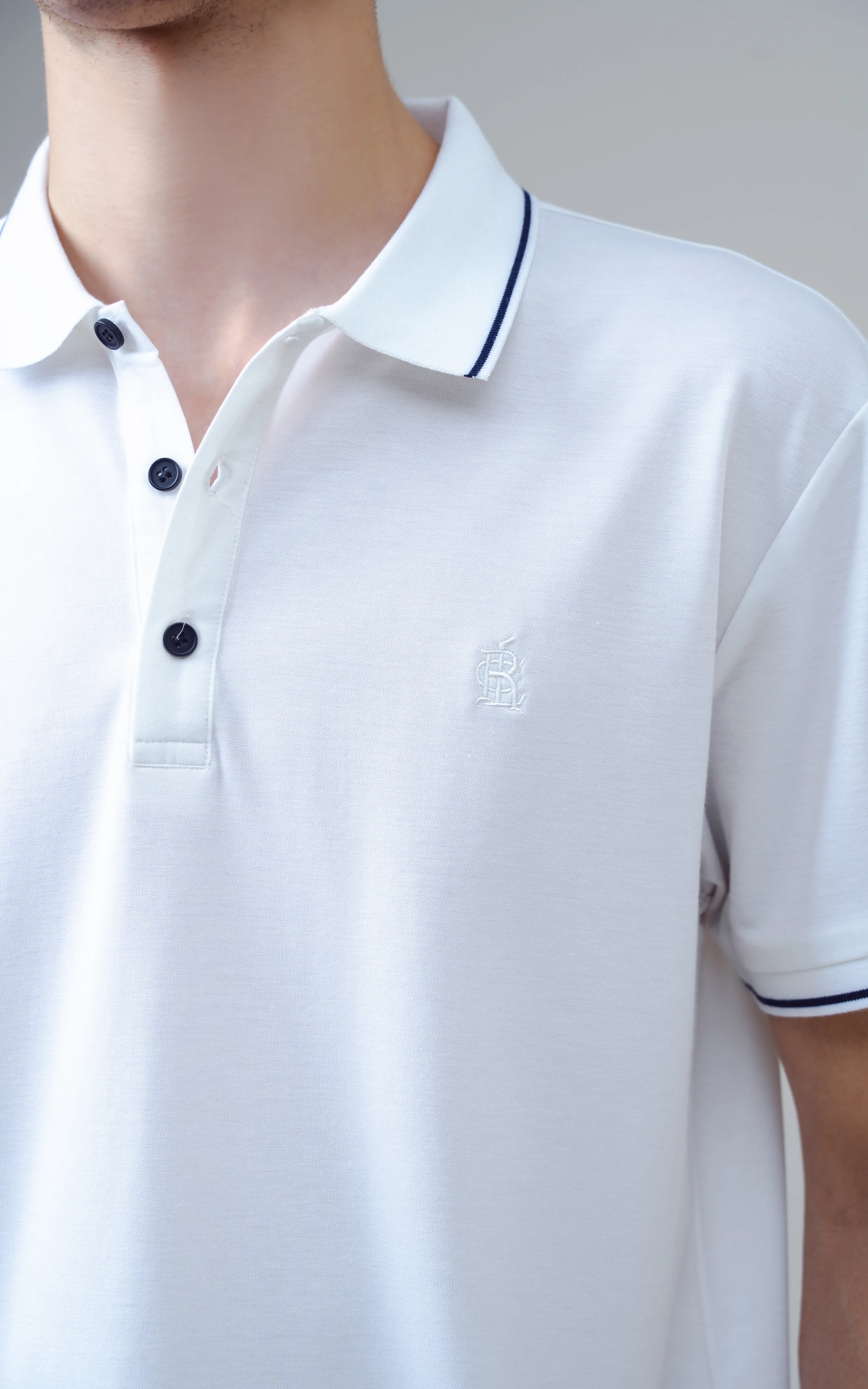 EXECUTIVE TIPPING POLO OFF WHITE - Image 2