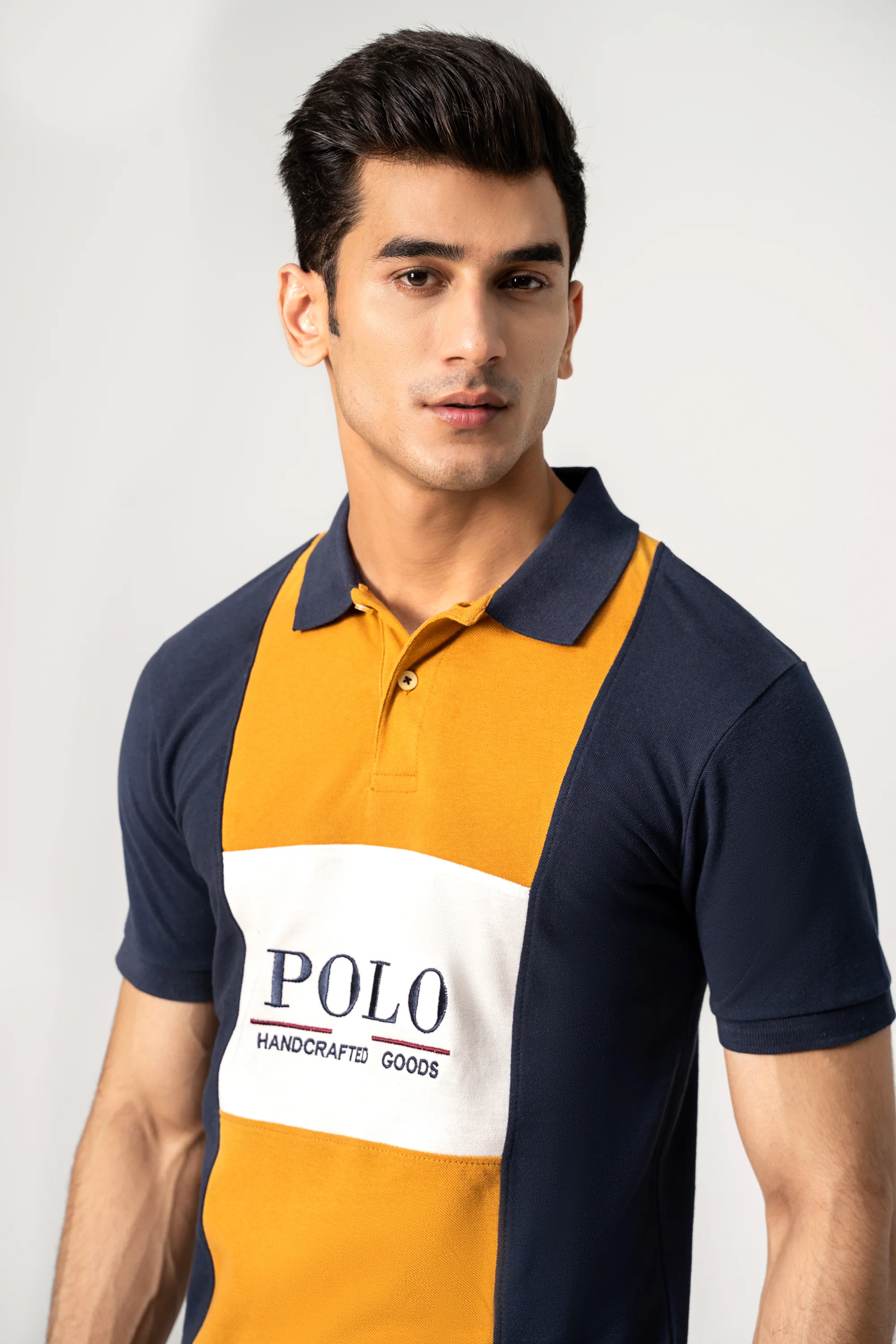 FASHION POLO NAVY MUSTARD WHITE - Image 2