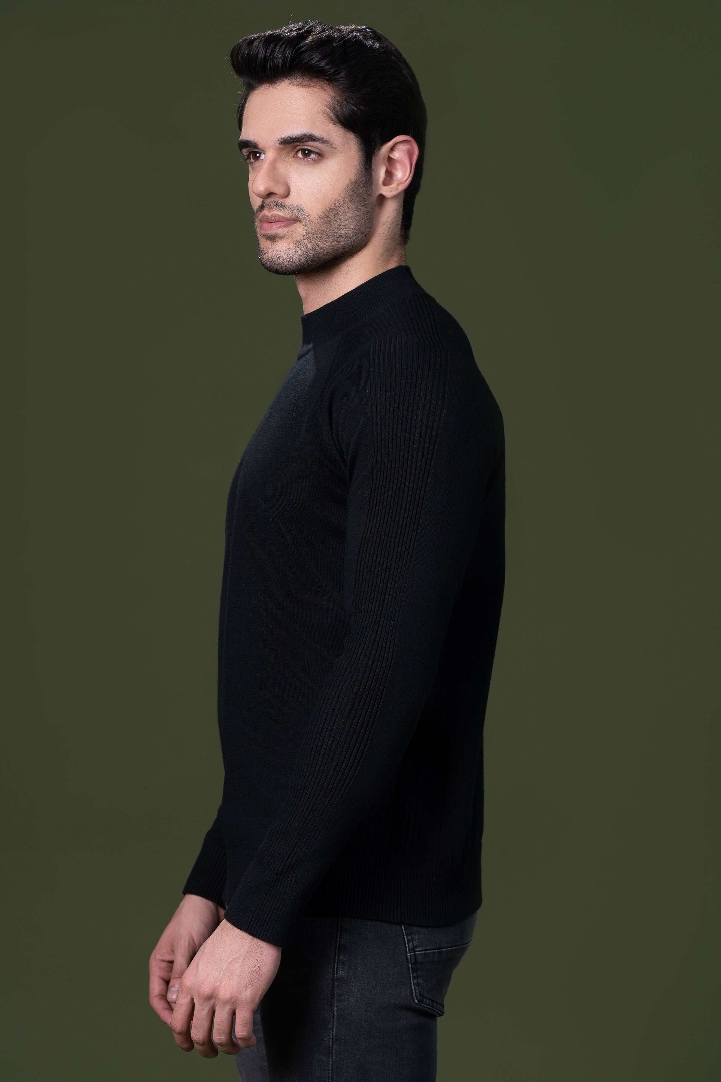 FULL SLEEVE SWEATER BLACK - Image 3