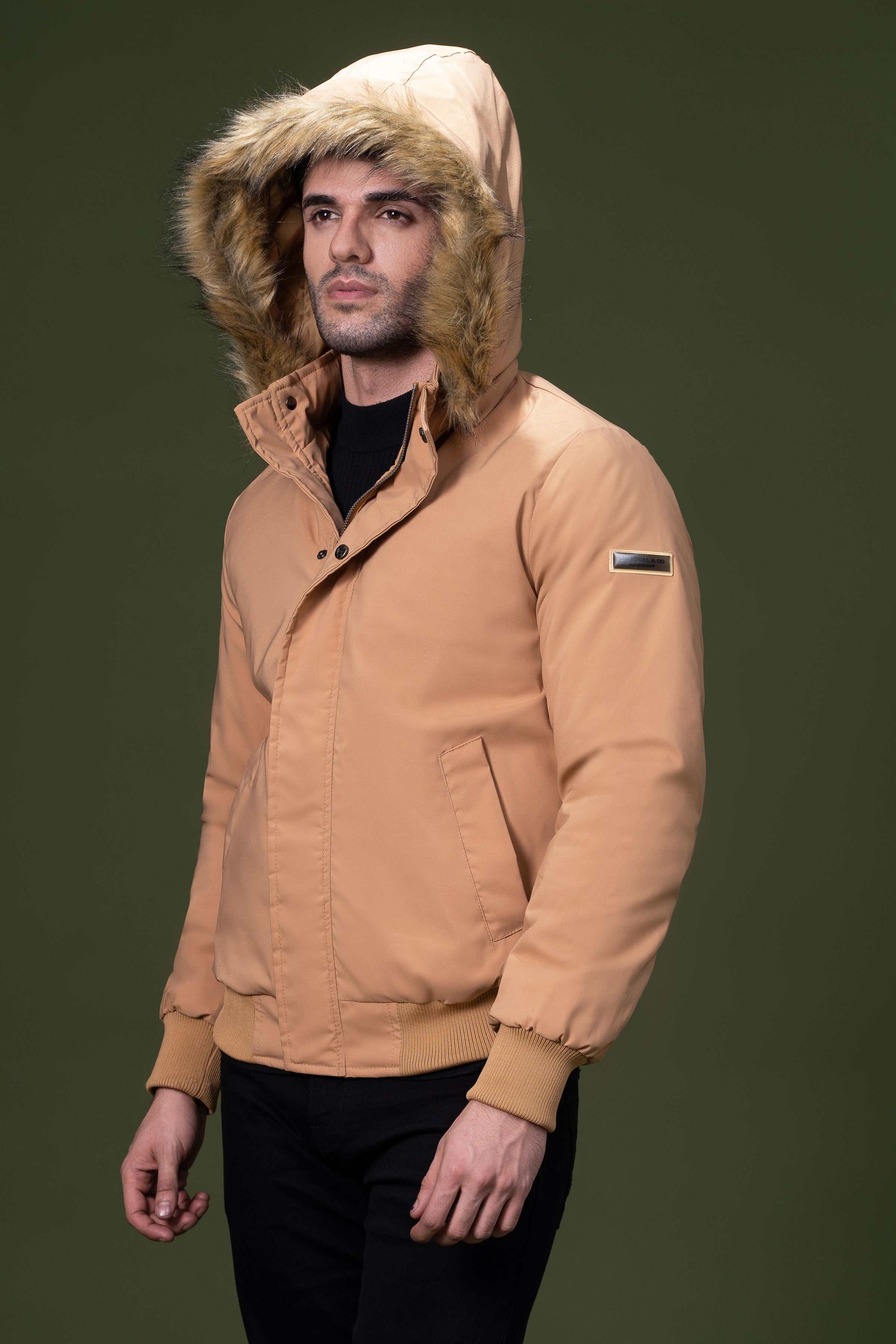 FUR JACKET DARK KHAKI - Image 2