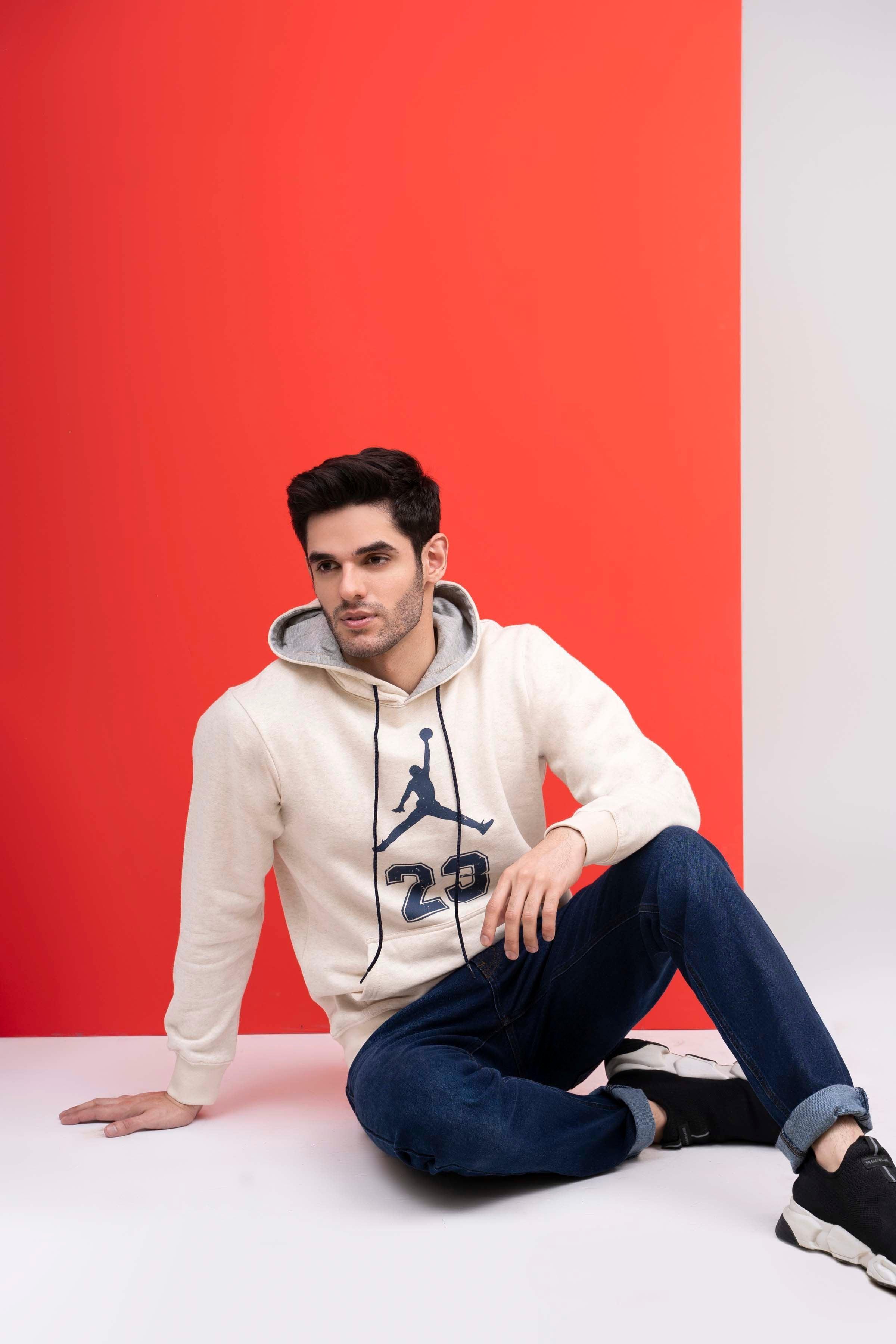 HOODIE JORDAN KANGROO STYLE BEIGE - Image 4