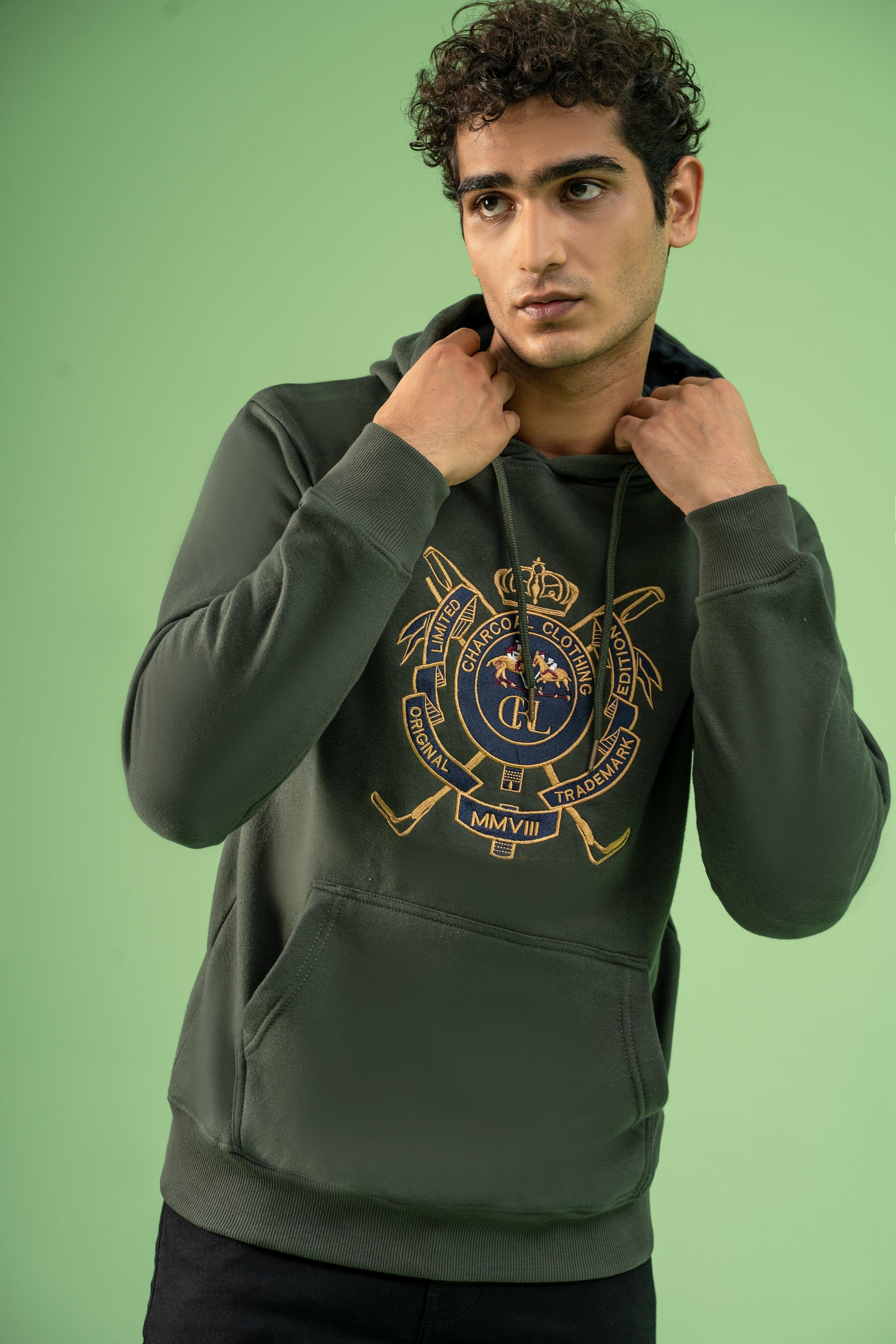 KANGROO POCKET HOODIE GREEN - Image 4