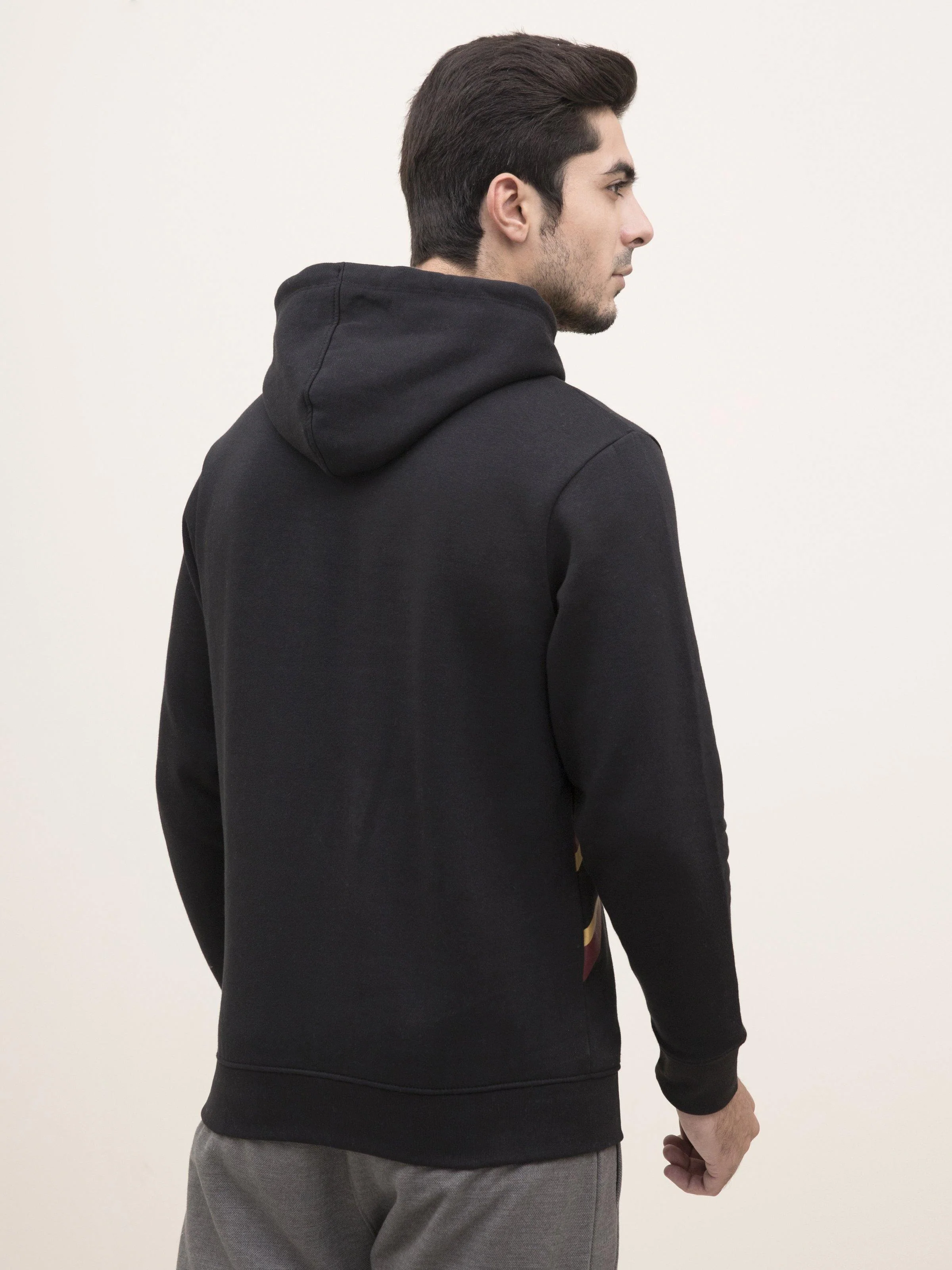 JACKET FULL SLEEVE KNIT HOODIE BLACK - Image 4